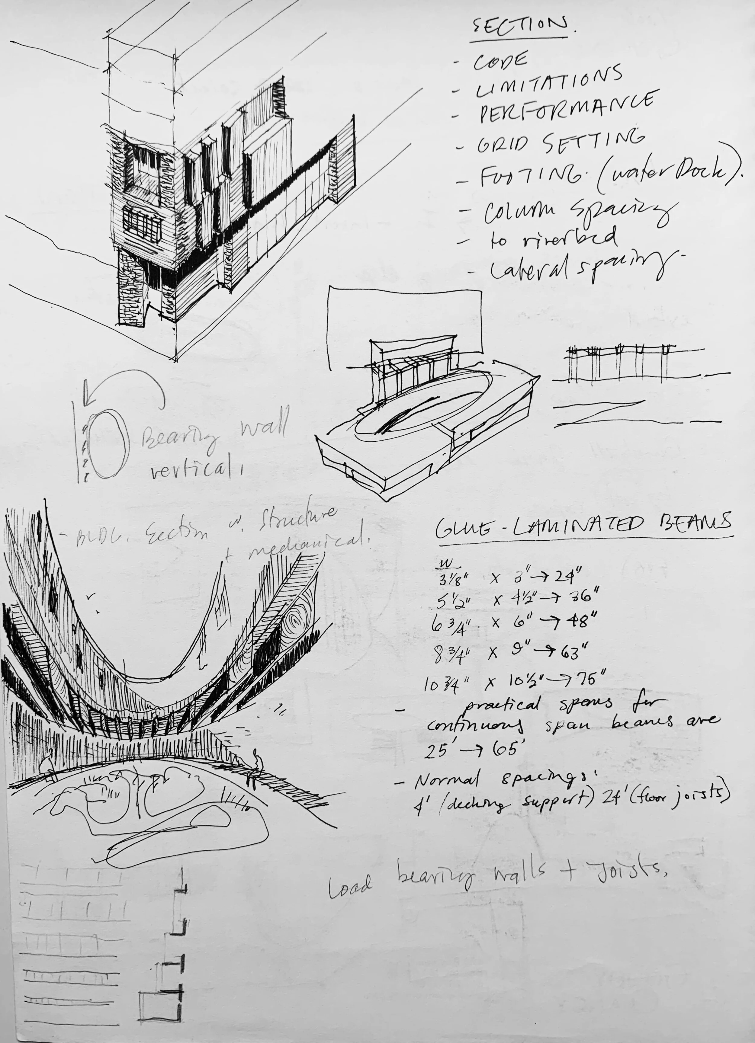 Architectural drawing sketchbook