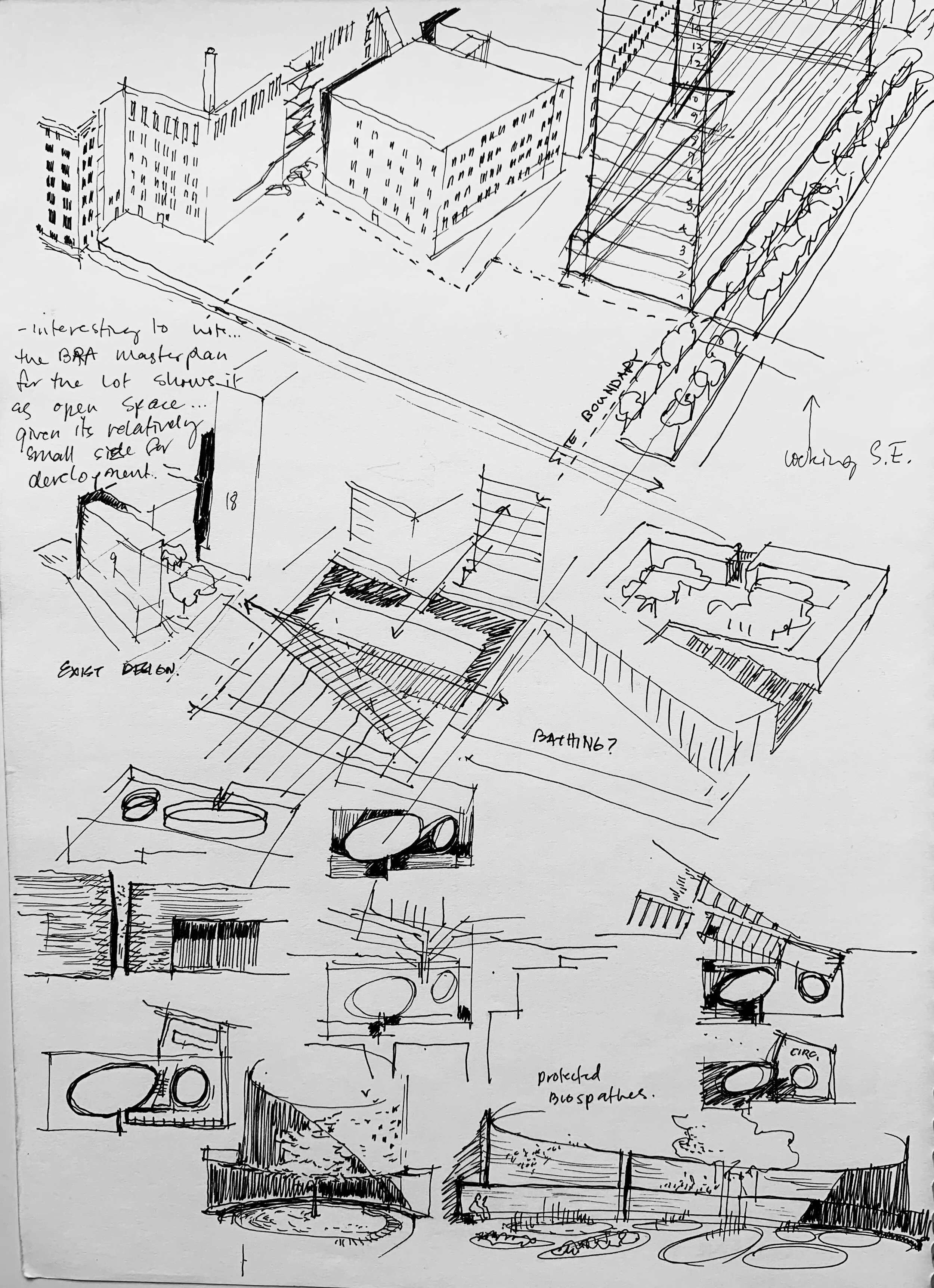 Architectural drawing sketchbook