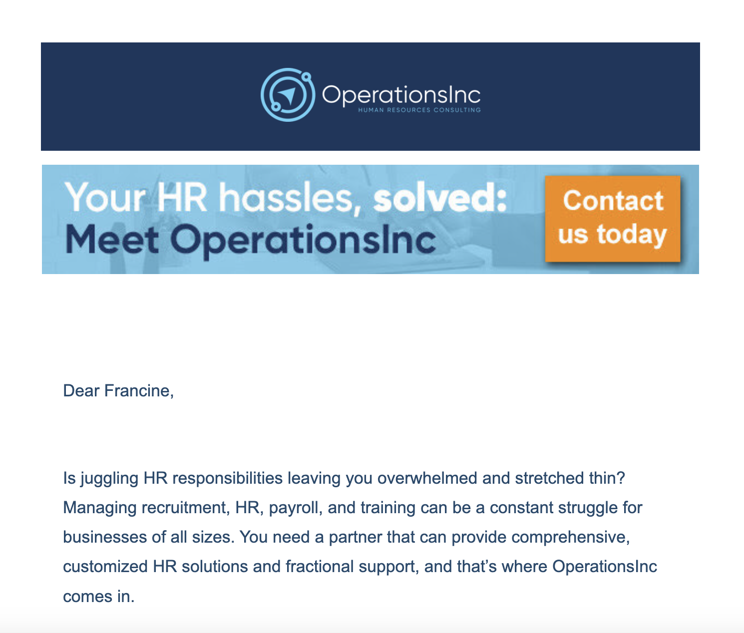 EMAIL: Introductory email to prospects