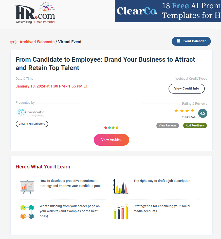 LANDING PAGE: HR.com registration page