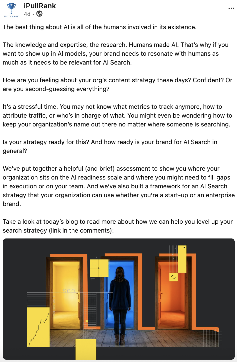 SOCIAL POST: About humans and AI on LinkedIn