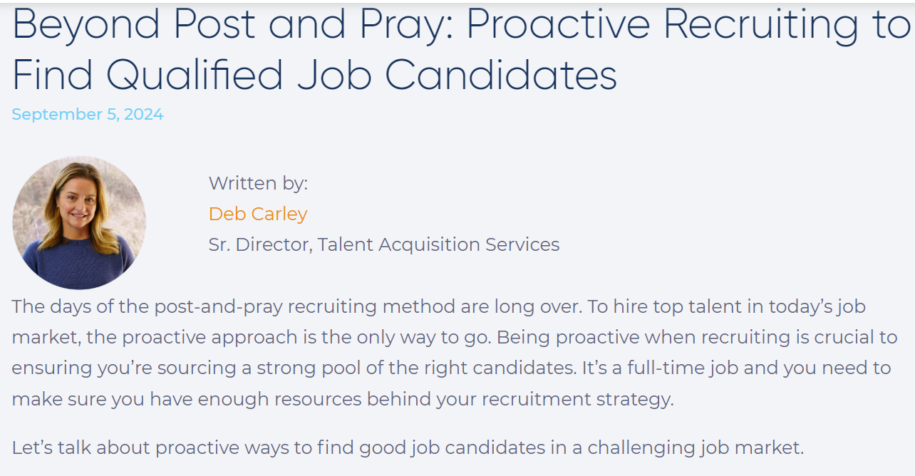BLOG: Beyond Post and Pray Recruiting (Ghostwritten)