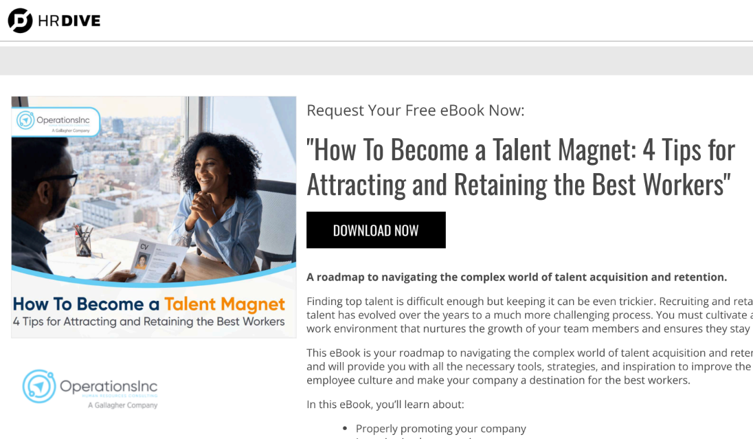 LANDING PAGE: HR Dive paid media campaign