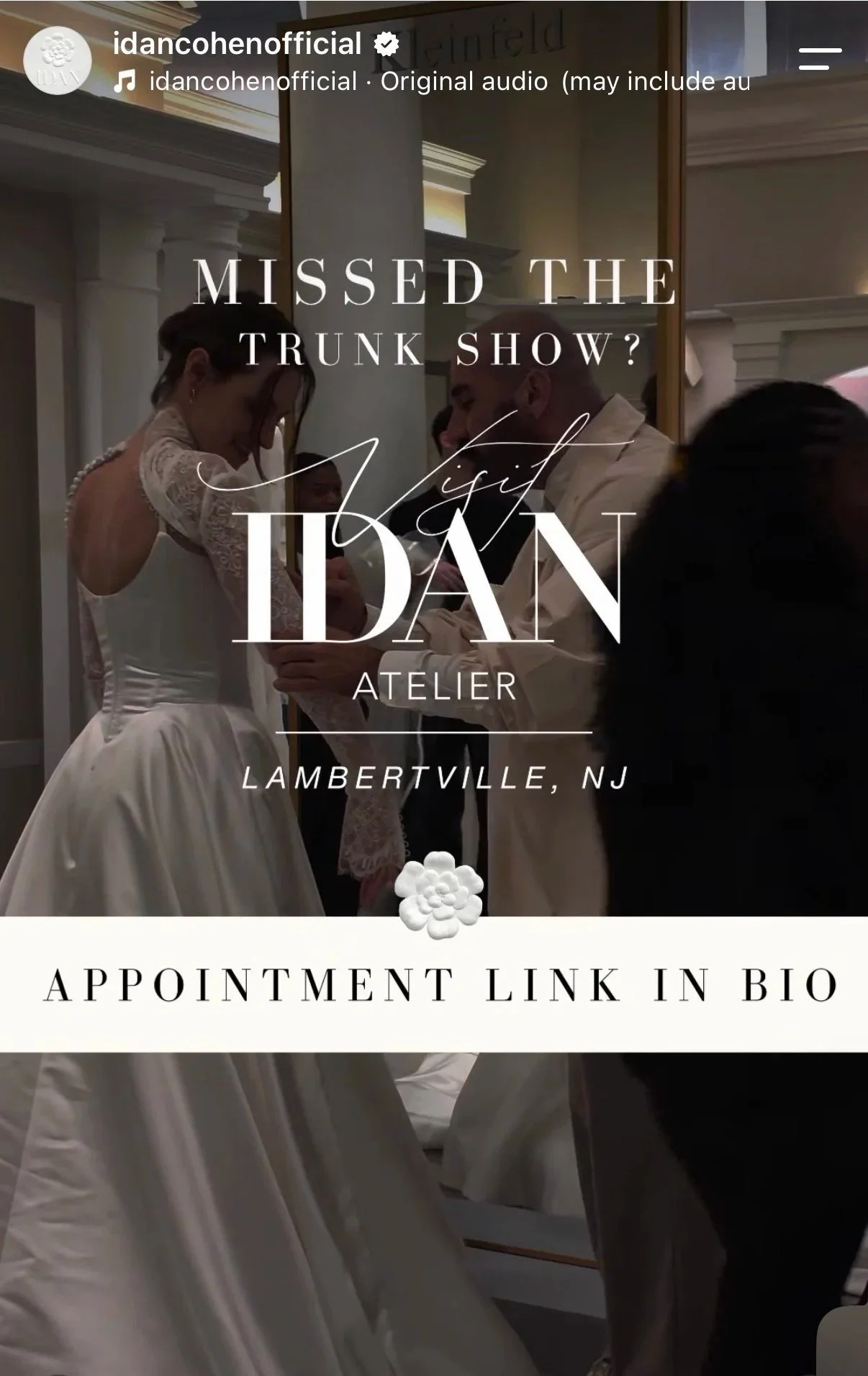 @idancohenofficial x Kleinfeld, Typographic Layout for Instagram Reel, Canva (121K Followers)
