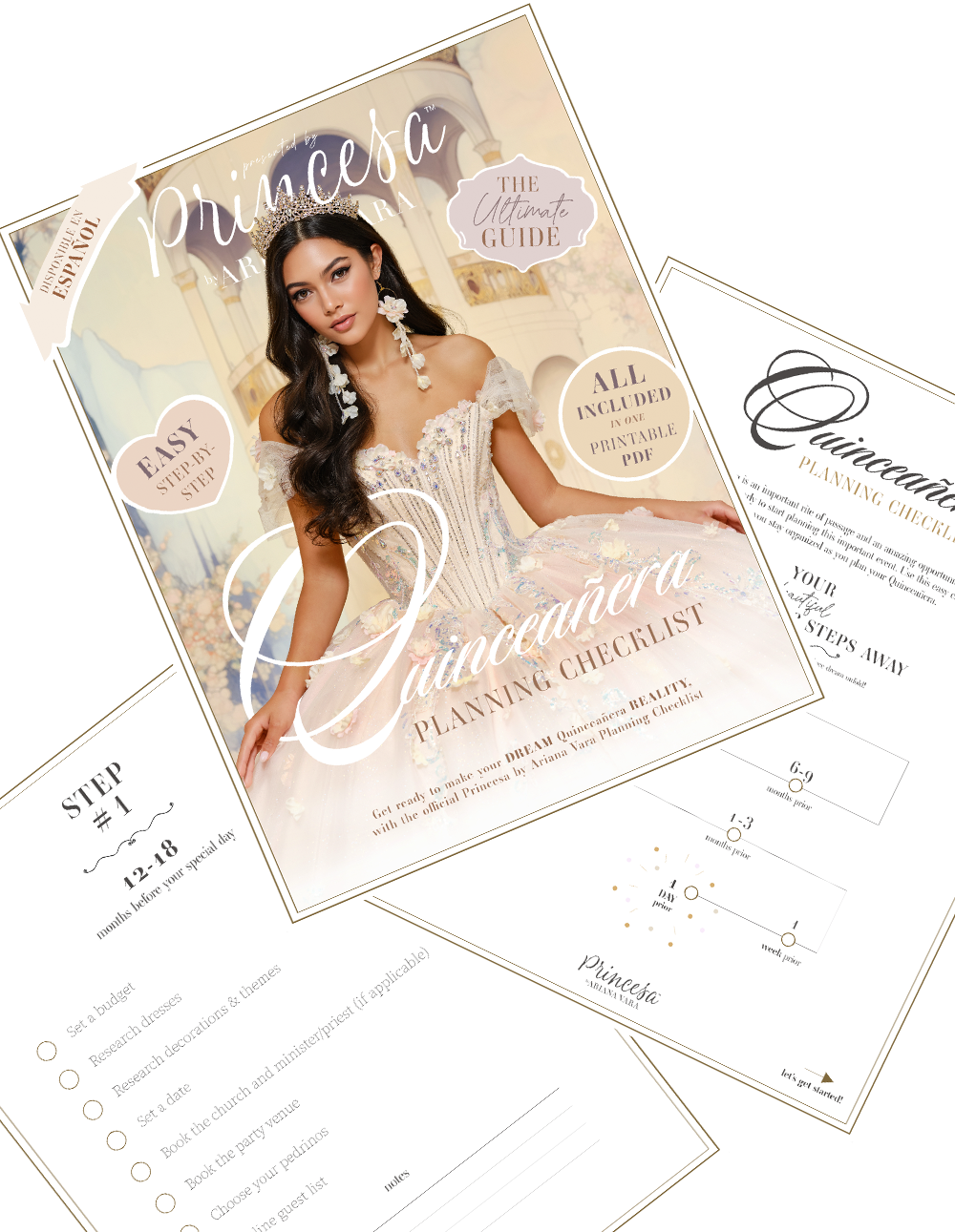 Quinceañera Planning Checklist Campaign: Twelve-Page Checklist, Digital/Print, Adobe Ps