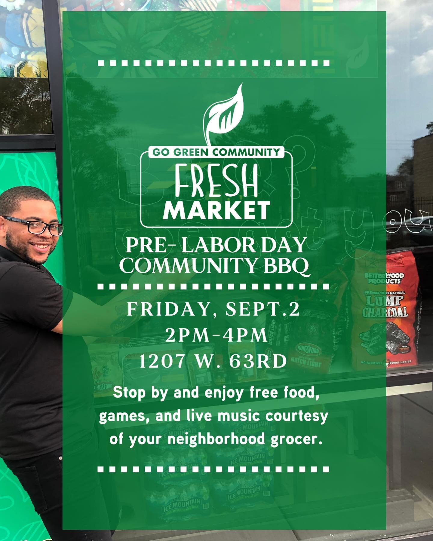 Happening tomorrow! 🚨 

Join us for our Pre-Labor Day bbq 2-4pm right on 63rd &amp; Racine.