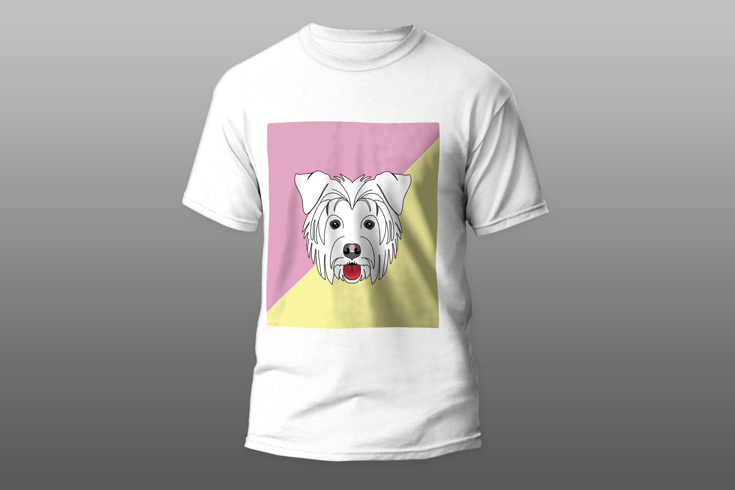 White Terrier T-Shirt Mockup 1