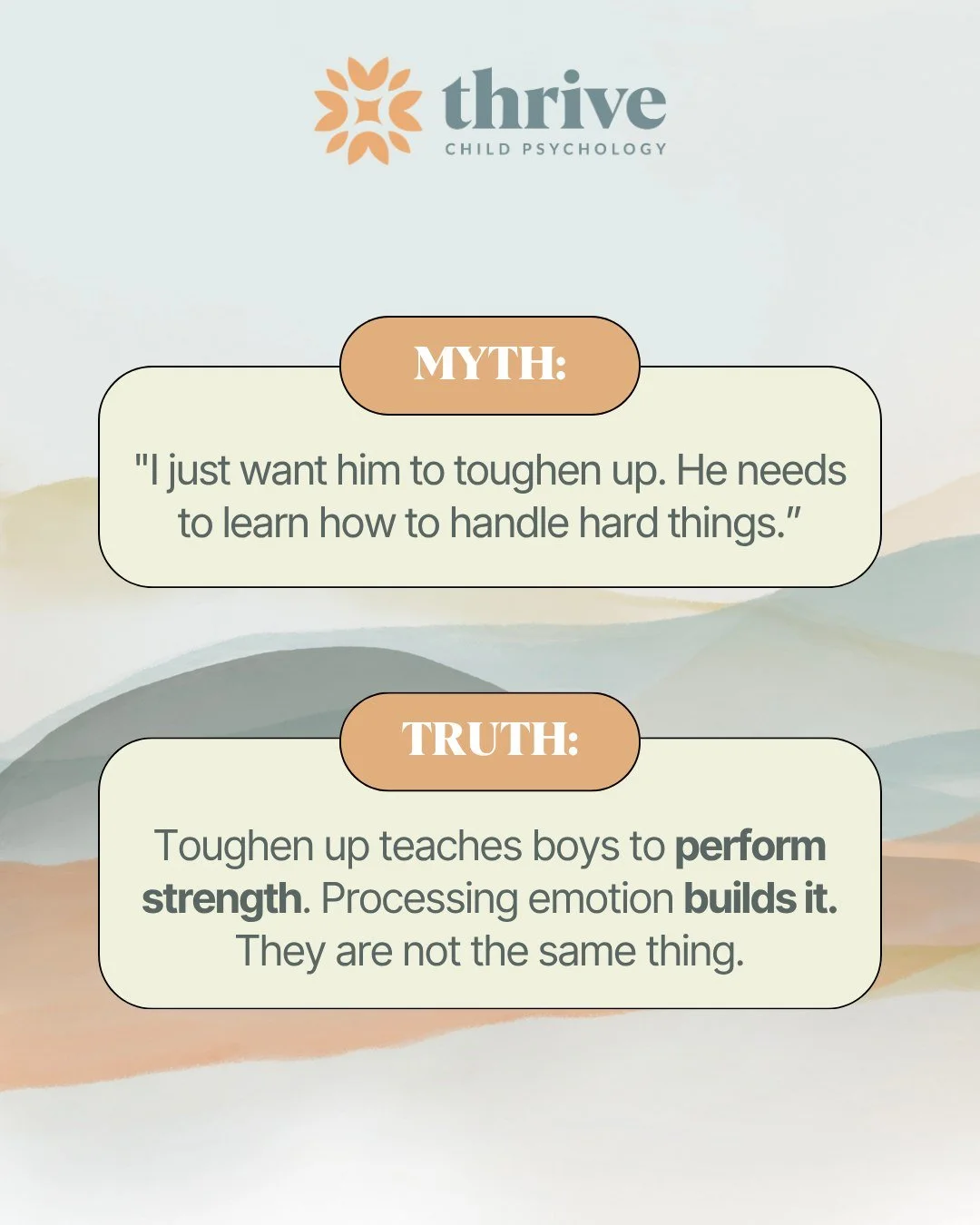 "Toughen up" usually comes from a good place. We want our boys to be resilient &mdash; to be able to handle difficulty without falling apart. That is a worthy goal.

But suppressing emotion is not the path to resilience. It's the path to dy