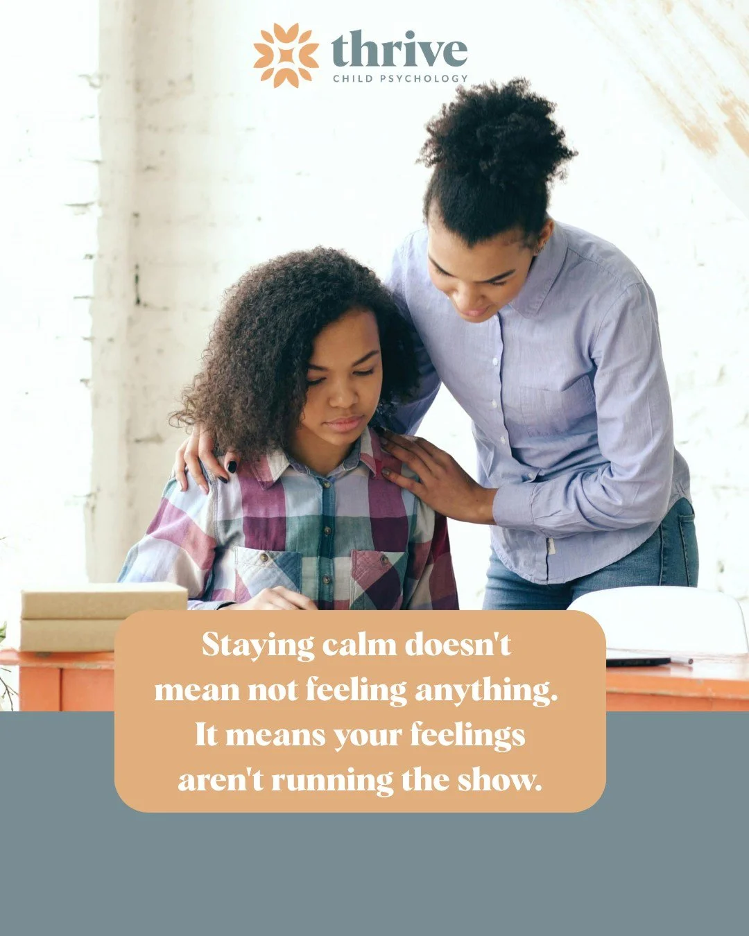 Staying calm doesn't mean not feeling anything.
It means your feelings aren't running the show.

This is the most common misconception about regulation, and it's one that makes parents feel like they're failing before they've even started.

Regulated
