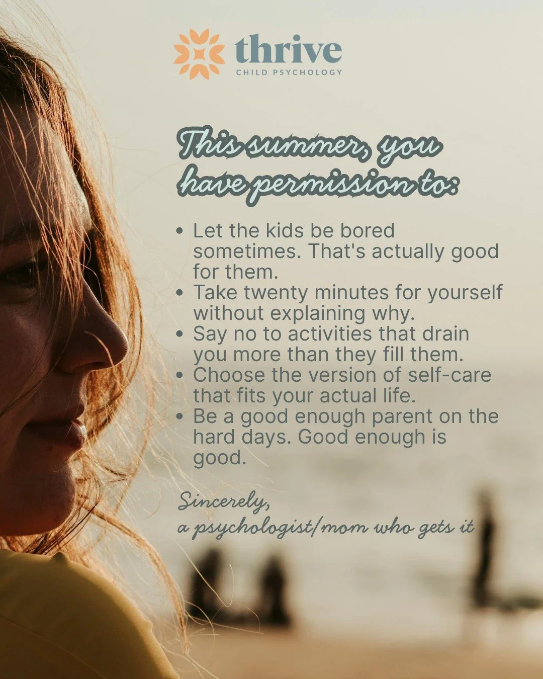 Consider this your official permission slip.

I know you don't technically need one. But I also know how many parents are walking into summer already running on empty, already telling themselves they'll rest later, already planning to take care of th