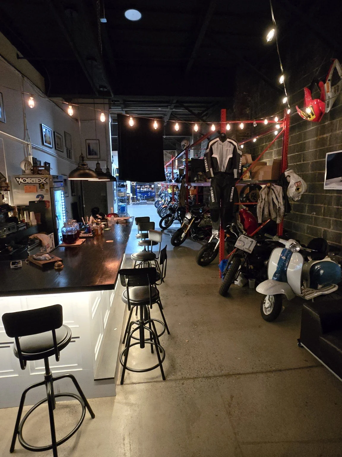 The lounge and coffee bar at our Red Hook space.
