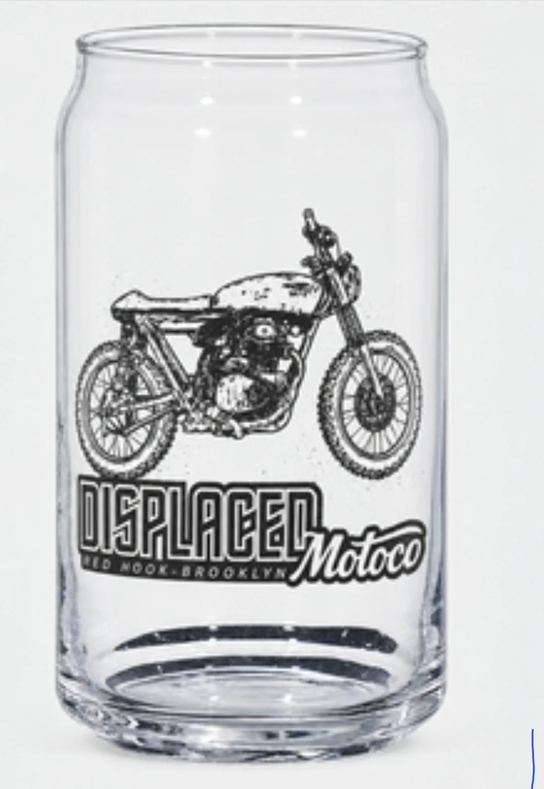 Can-shaped glass reference; final artwork shown in linked previews
