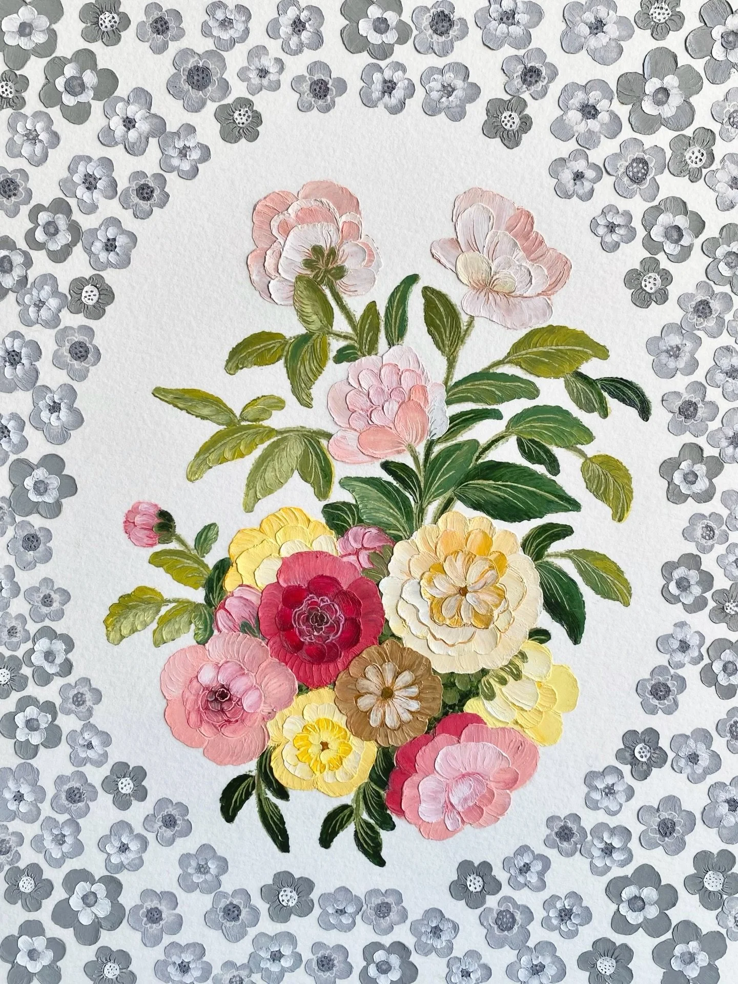 It&rsquo;s all in the details✨ Swipe for a closer look at all the texture✨ (AVAILABLE) #oilpastel #roseart #vintageframe #oilpastelart