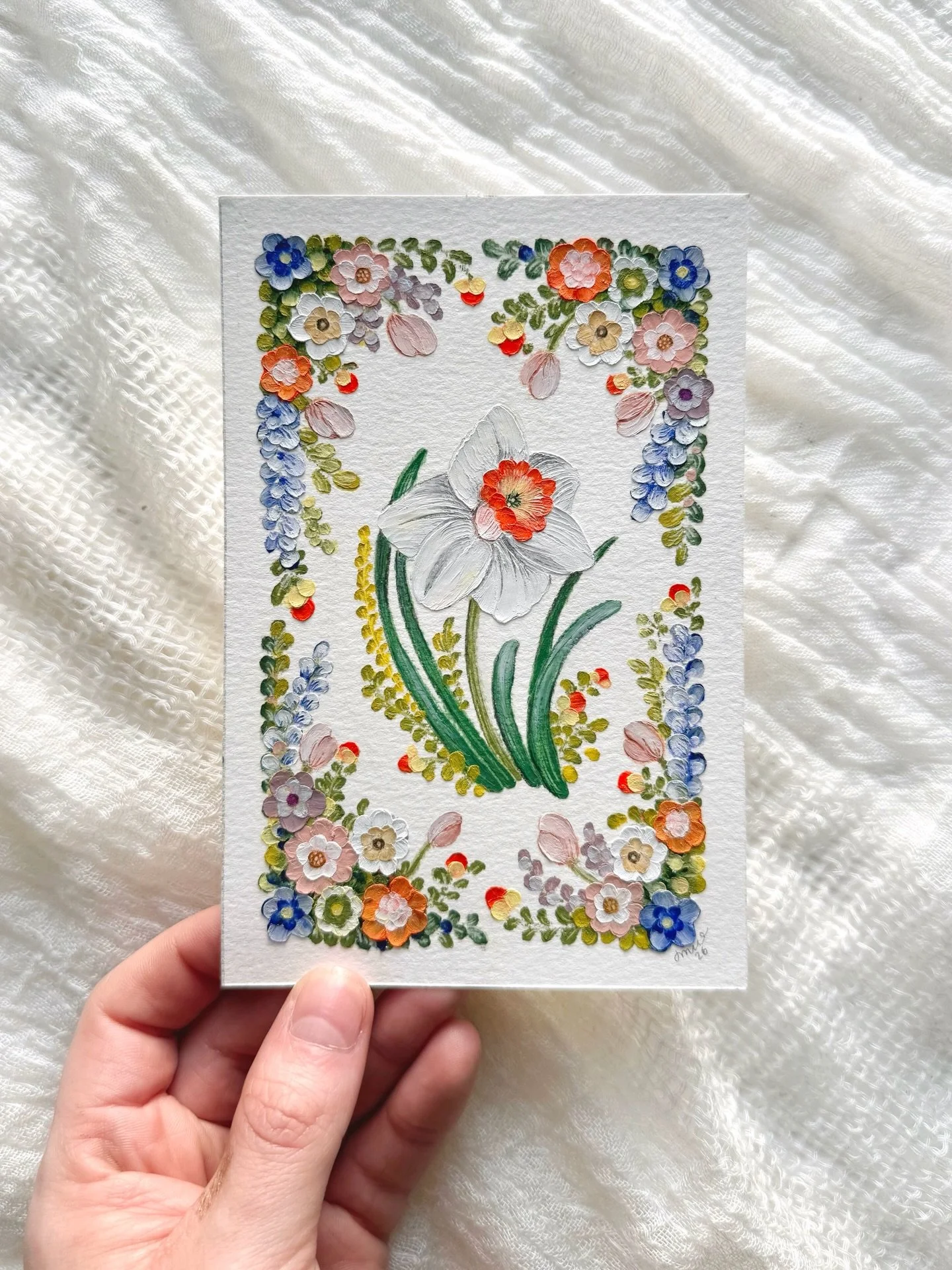 🌷🌼🌿🧡🌸🌀Dropping this Friday, April 17th, 6pm ET 

#oilpastelart #artcollection #artcollector #springblooms #vintageframe