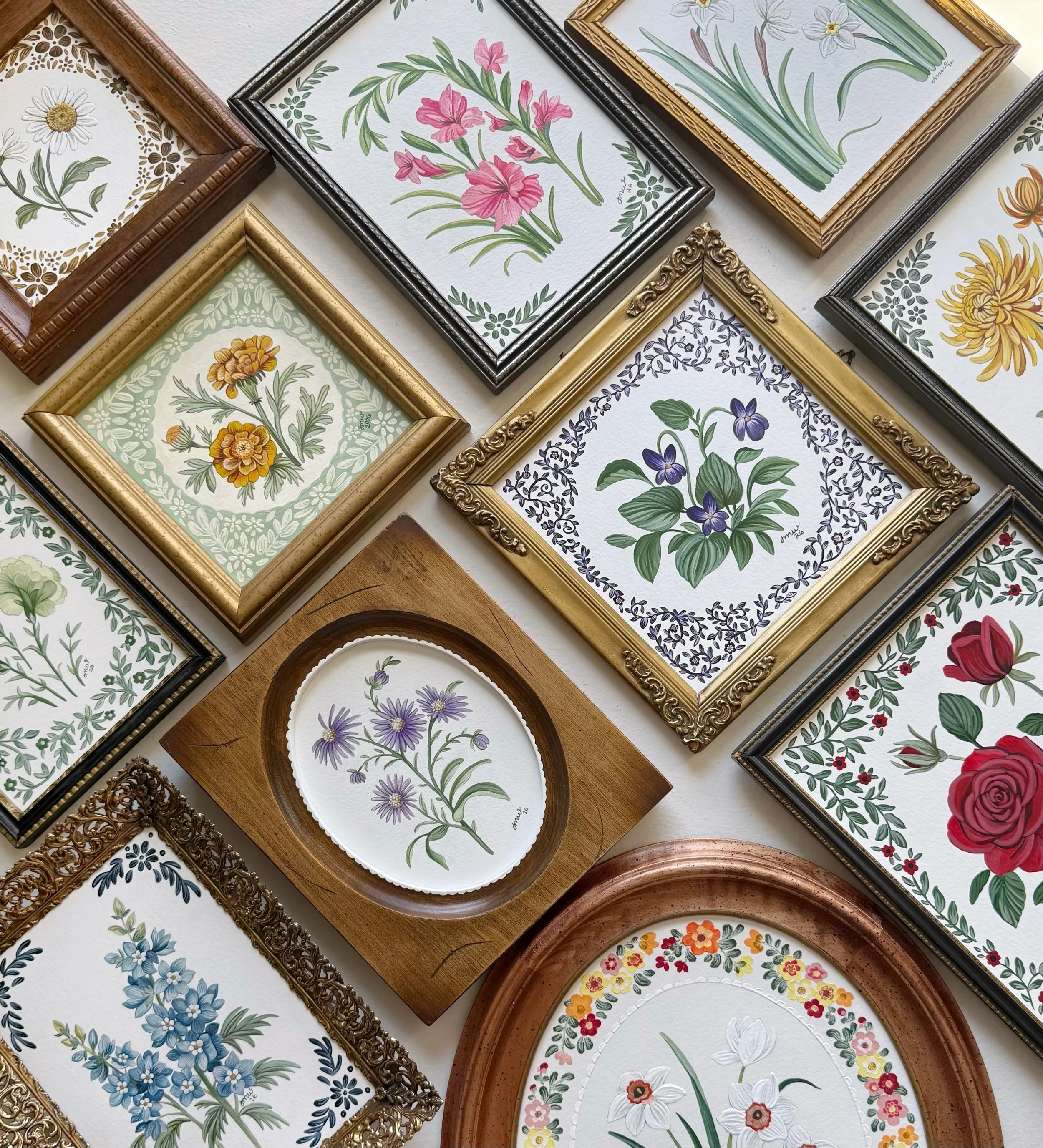 My 2027 Birth Month Flower calendar paintings are officially DONE! 🌹🌼 This is a huge milestone, and I&rsquo;m so excited to share the official designs. There is still plenty of prep work left before printing, but the hardest part is behind me! 🌿 M