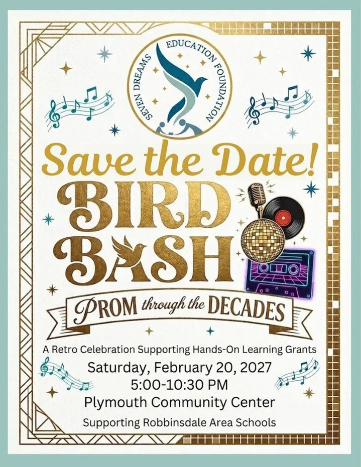 We know you won't want to miss out on our annual Bird Bash gala, so here is your official Save the Date! ⁠
⁠
It may seem odd to plan in 🎃October for an event in February❄️, but we know how quickly time flies and how busy families in Robbinsdale Area