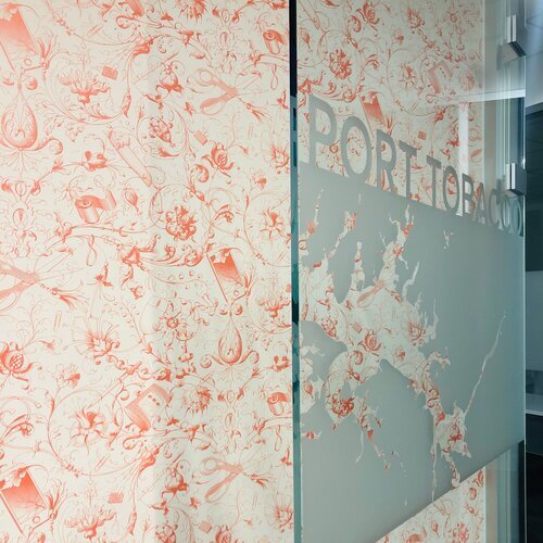Flavor Paper Wallpaper - Office Baroquen in Hot Coral