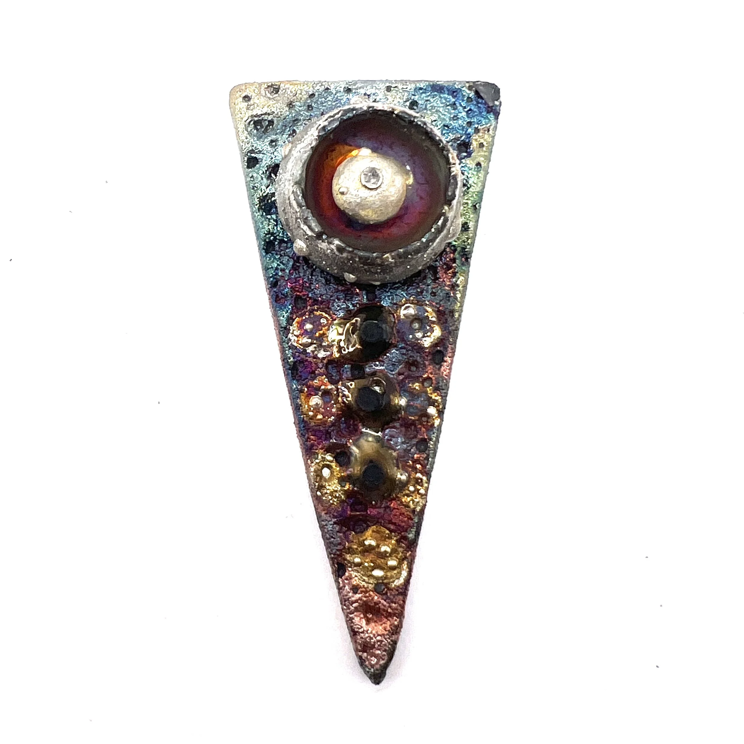 Triangle Raku Cabochon Ceramic Jewelry Supply Handmade by MAKUstudio MAKU raku