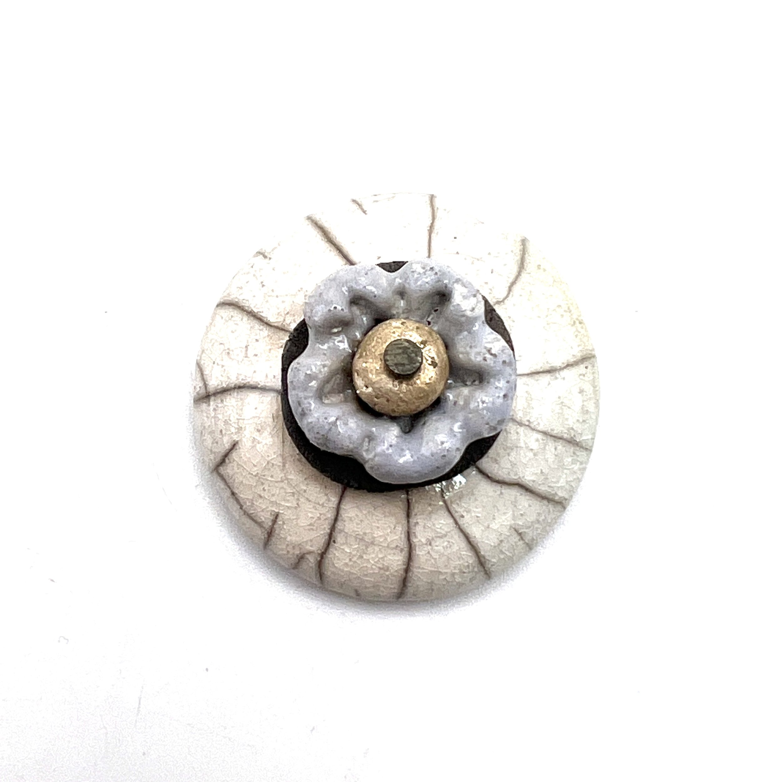 Flower Raku Cabochon Ceramic Pottery Jewelry Supplies Handmade by MAKUstudio MAKU raku