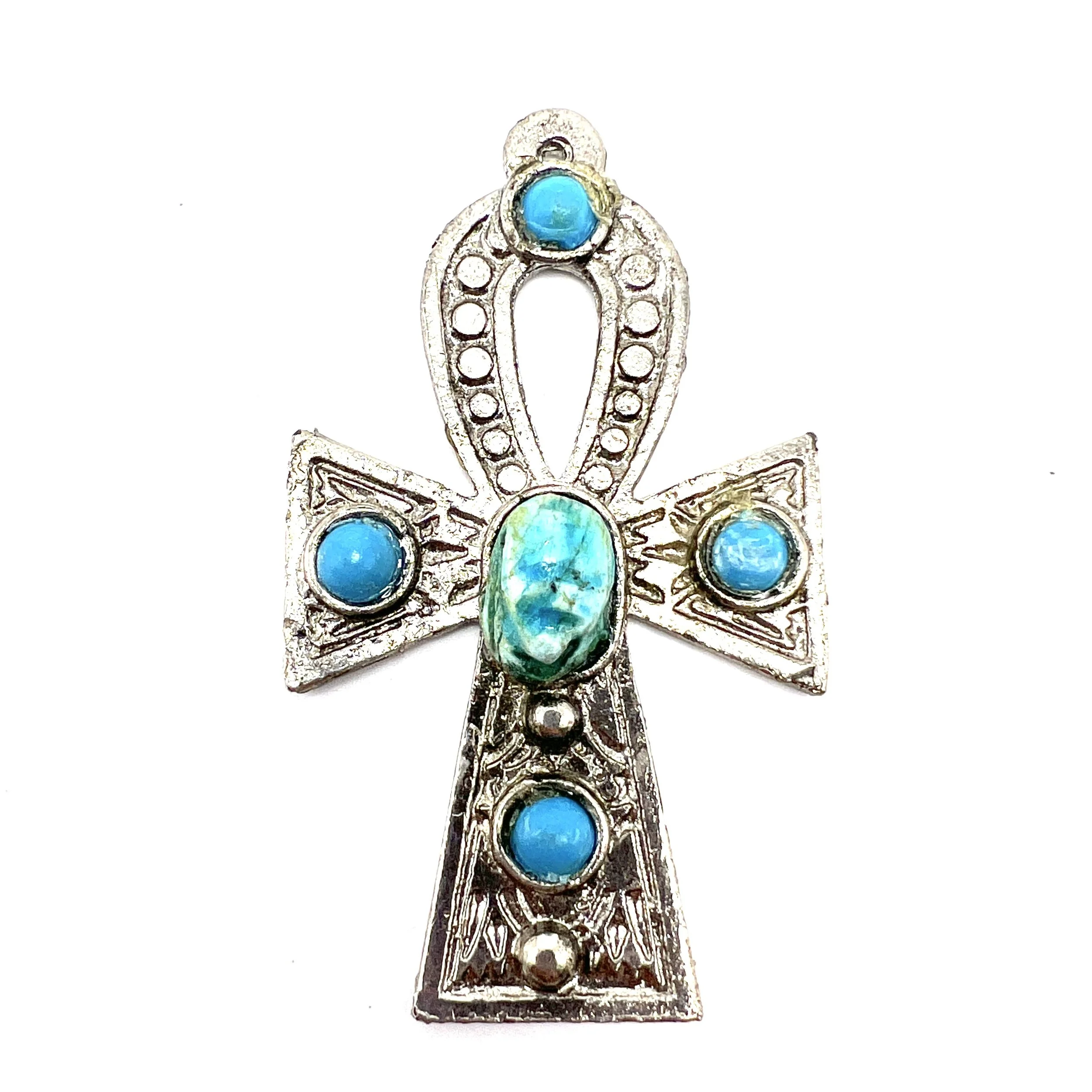 Egyptian Ankh with Scarab Pendant MAKUstudio MAKU raku