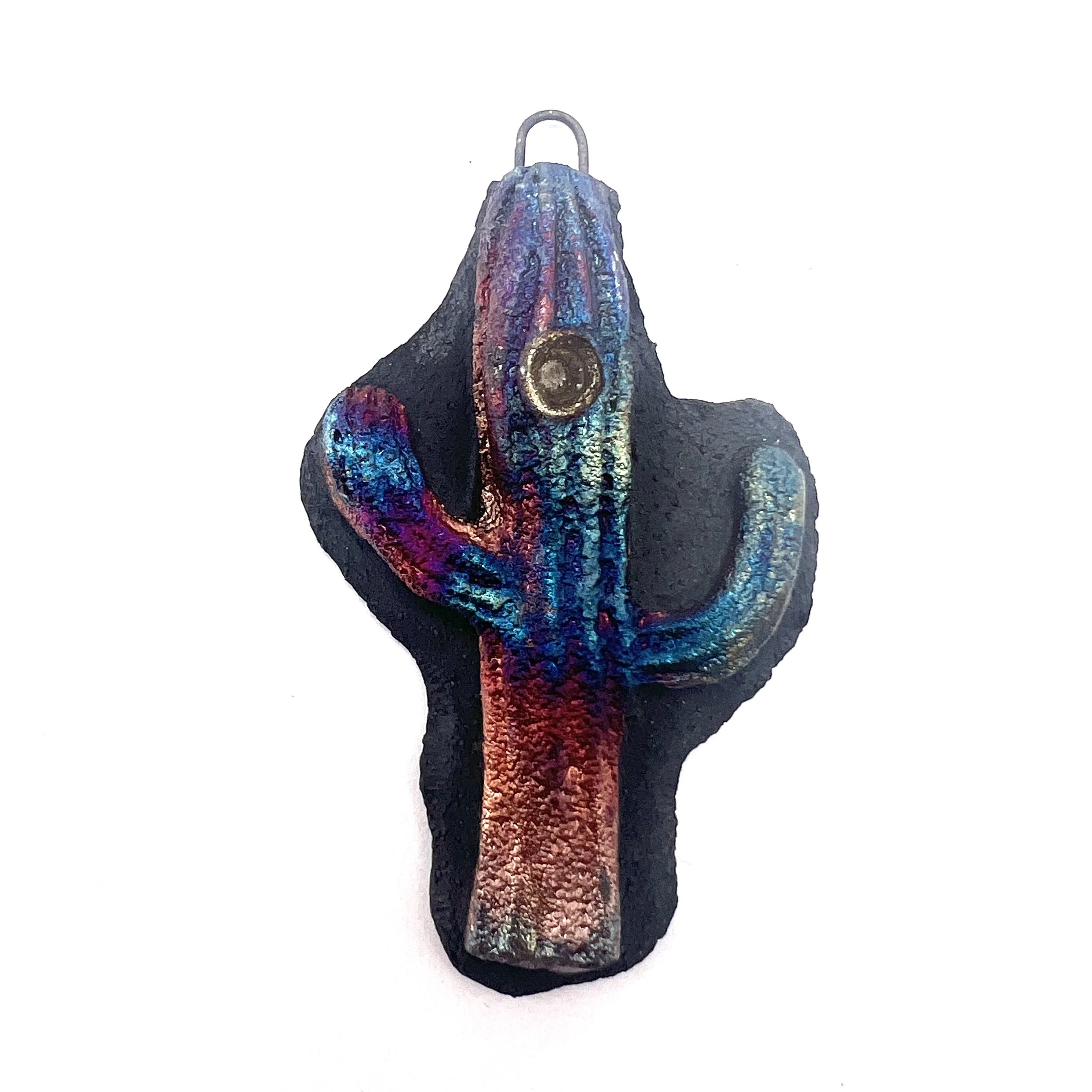 Cactus Raku Ceramic Pendant Raku Jewelry Supply Handmade by  MAKUstudio MAKU raku