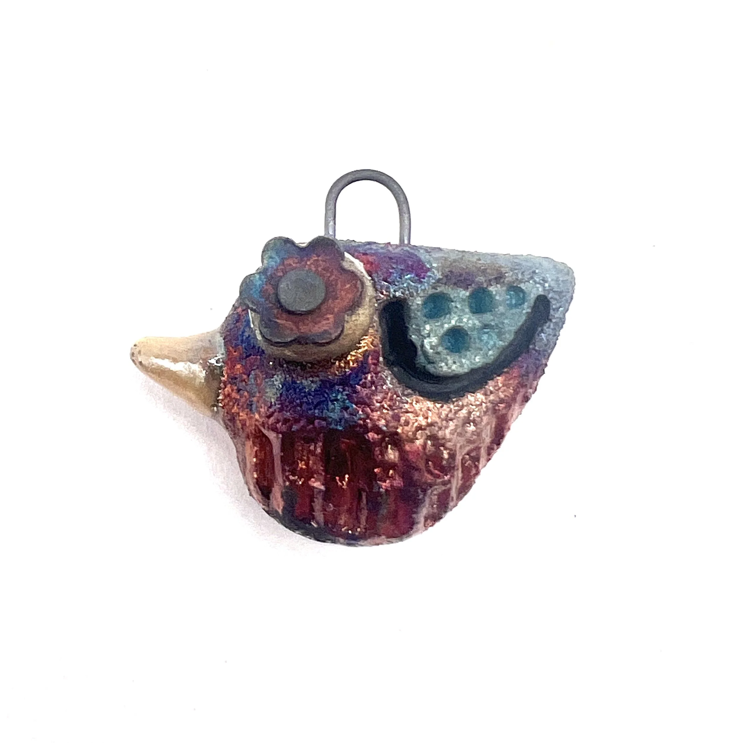 Raku Bird Pendant Ceramic Jewelry Supplies Handmade by MAKUstudio MAKU raku