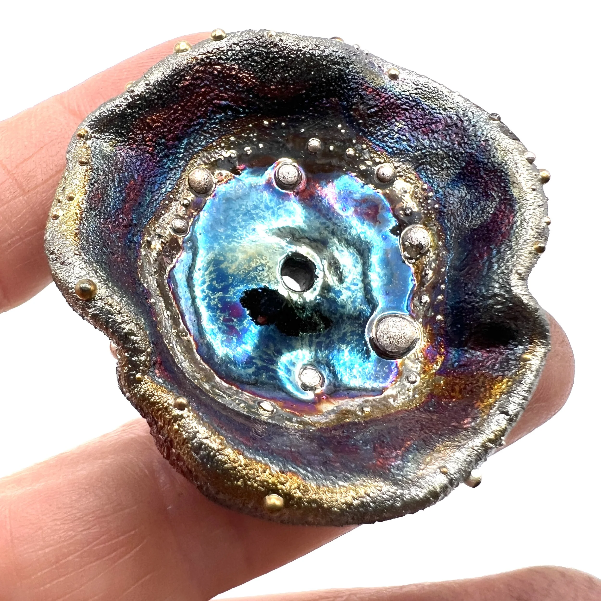 Wavy Potato Chip Bead Raku Ceramic Jewelry Supply Handmade by MAKUstudio  MAKU raku