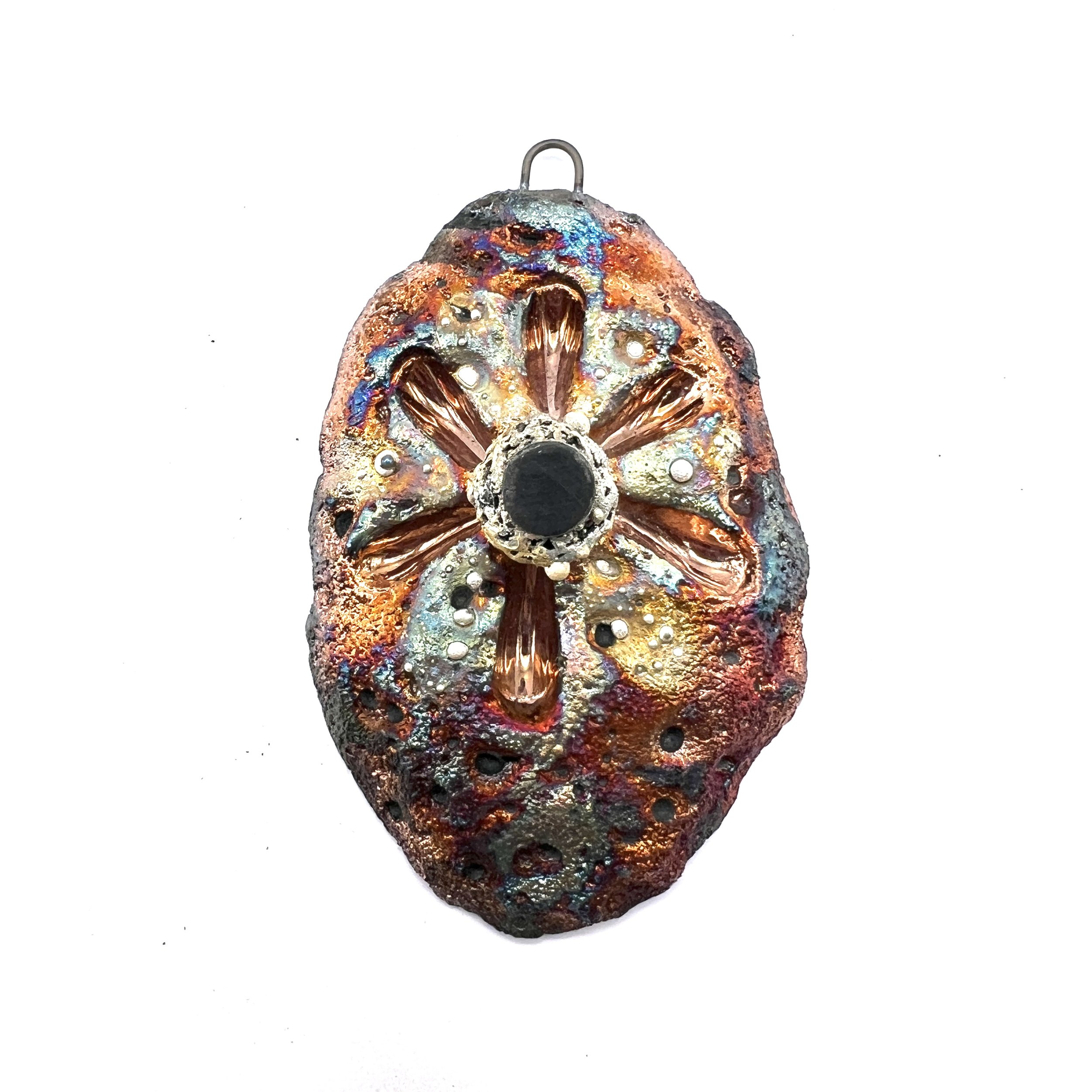Flower Raku Ceramic Pendant Raku Jewelry Supply Handmade by  MAKUstudio MAKU raku