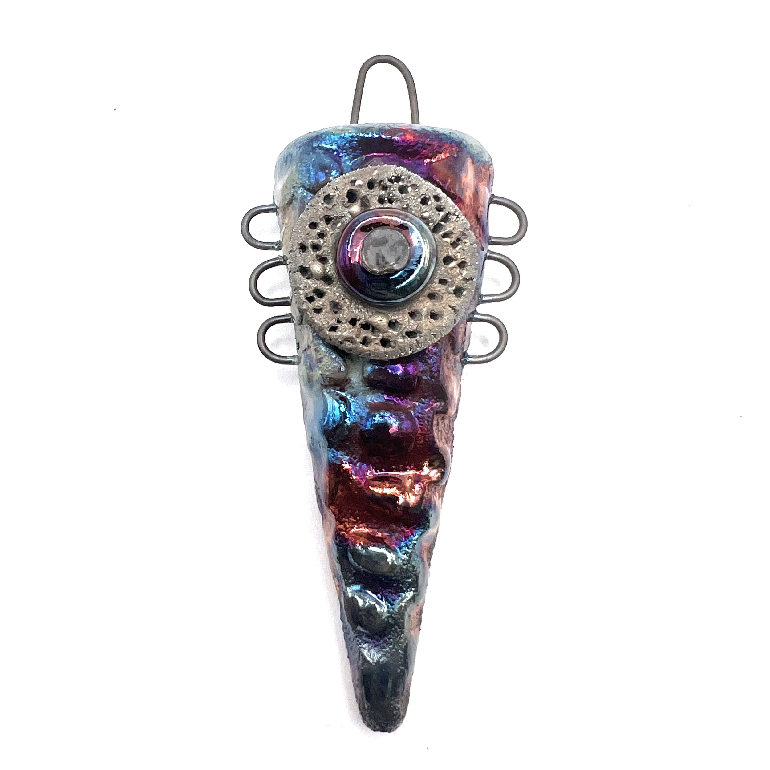 Large Spike Triangle Connector Pendant MAKU raku Jewelry Supplies MAKUstudio