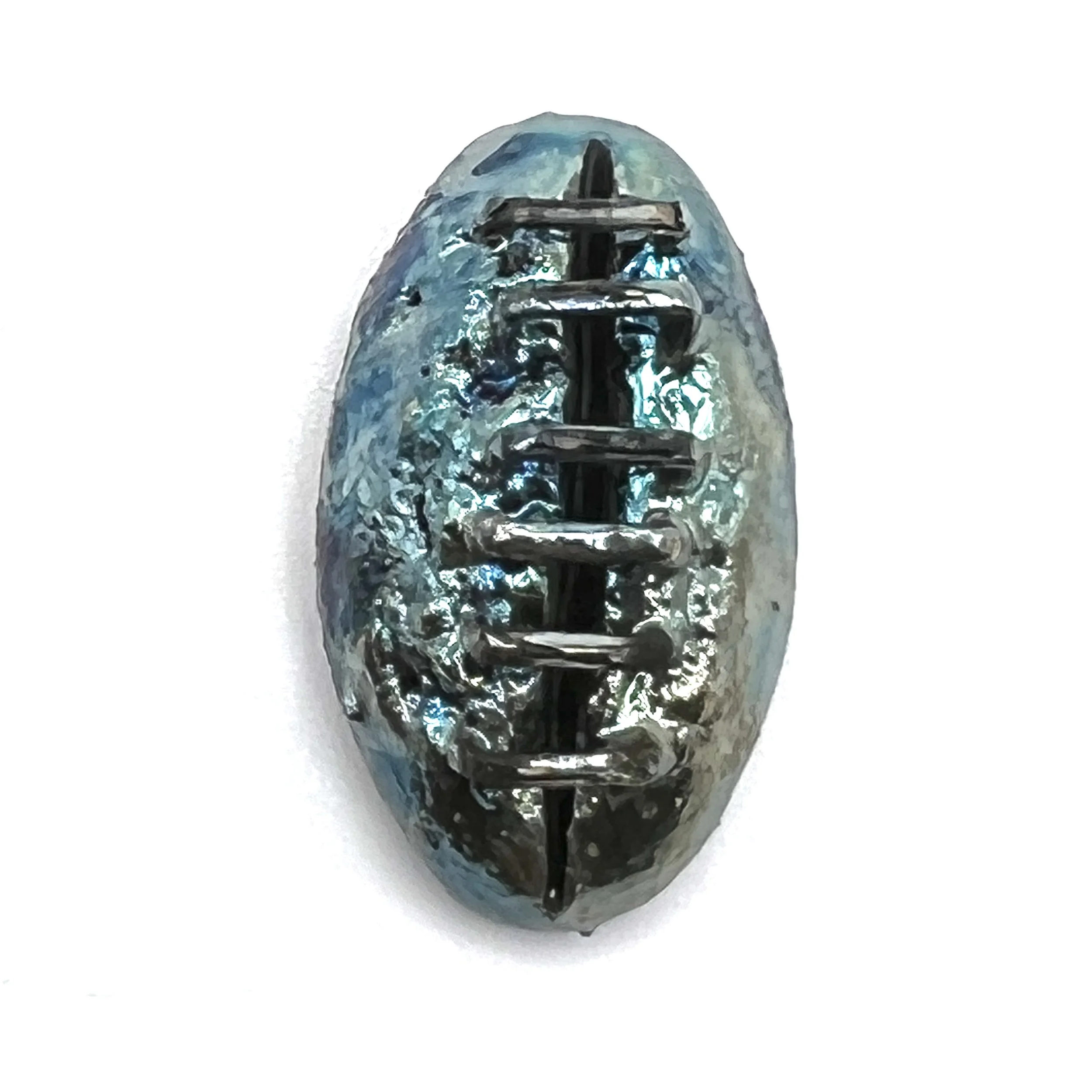 Stapled Oval Raku Cabochon Jewelry Supply Handmade by MAKUstudio