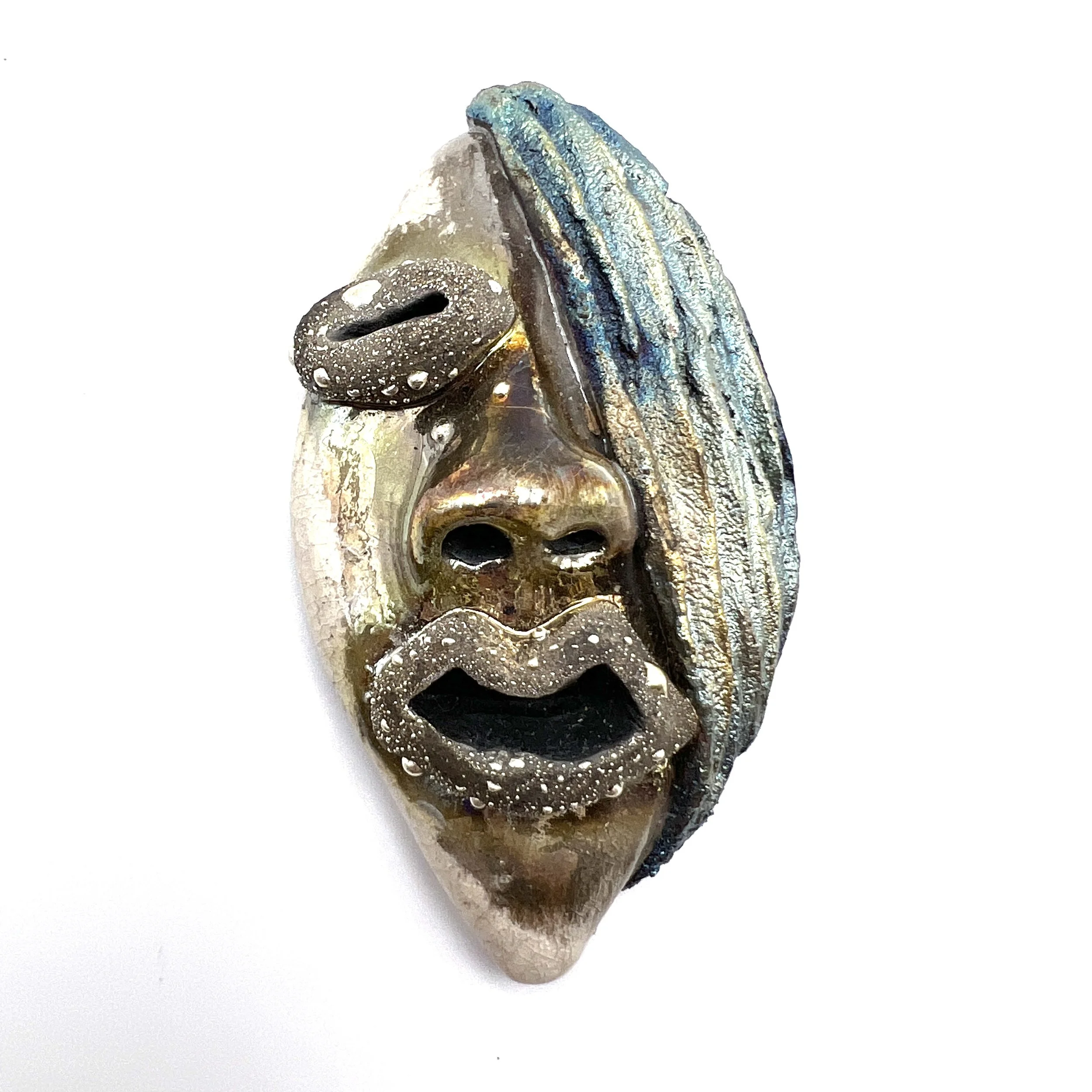 Dude Raku Cabochon Jewelry Supply Handmade by MAKUstudio