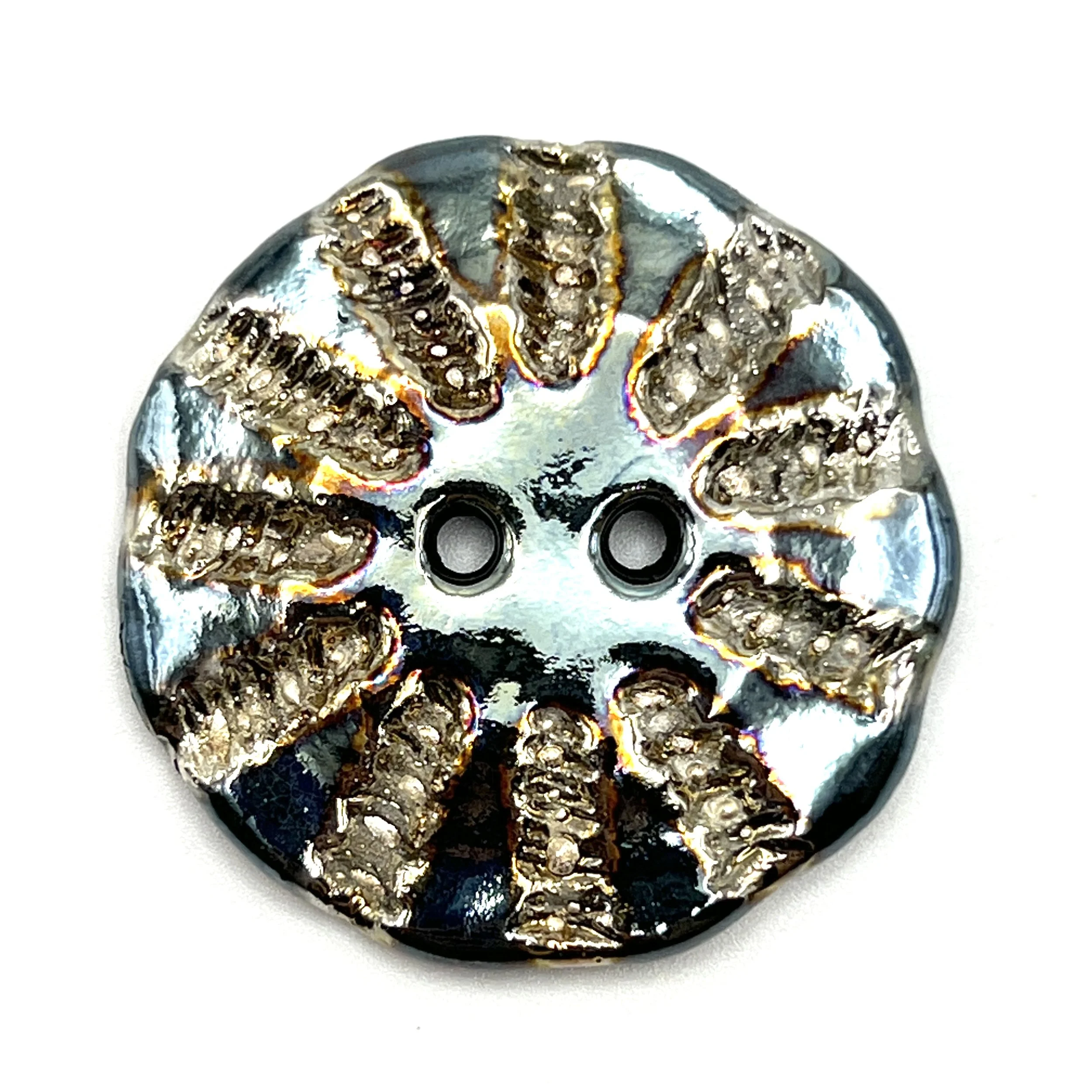 Raku Button or Cabochon Jewelry Supply Handmade by MAKUstudio