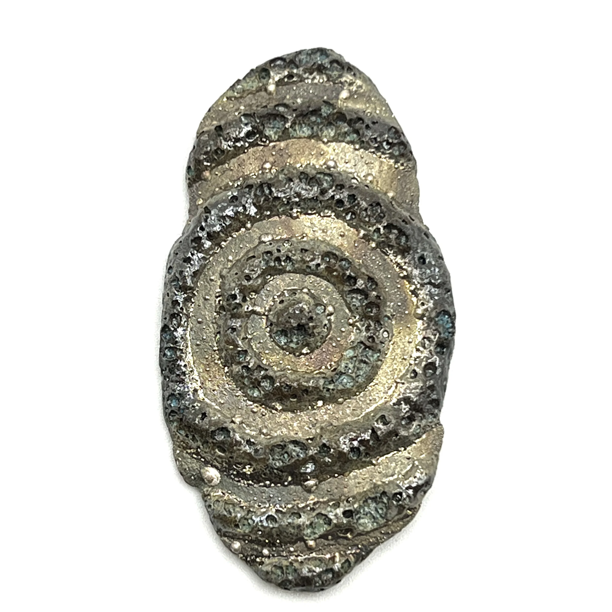 Bullseye Organic Raku Cabochon Jewelry Supply Handmade by MAKUstudio