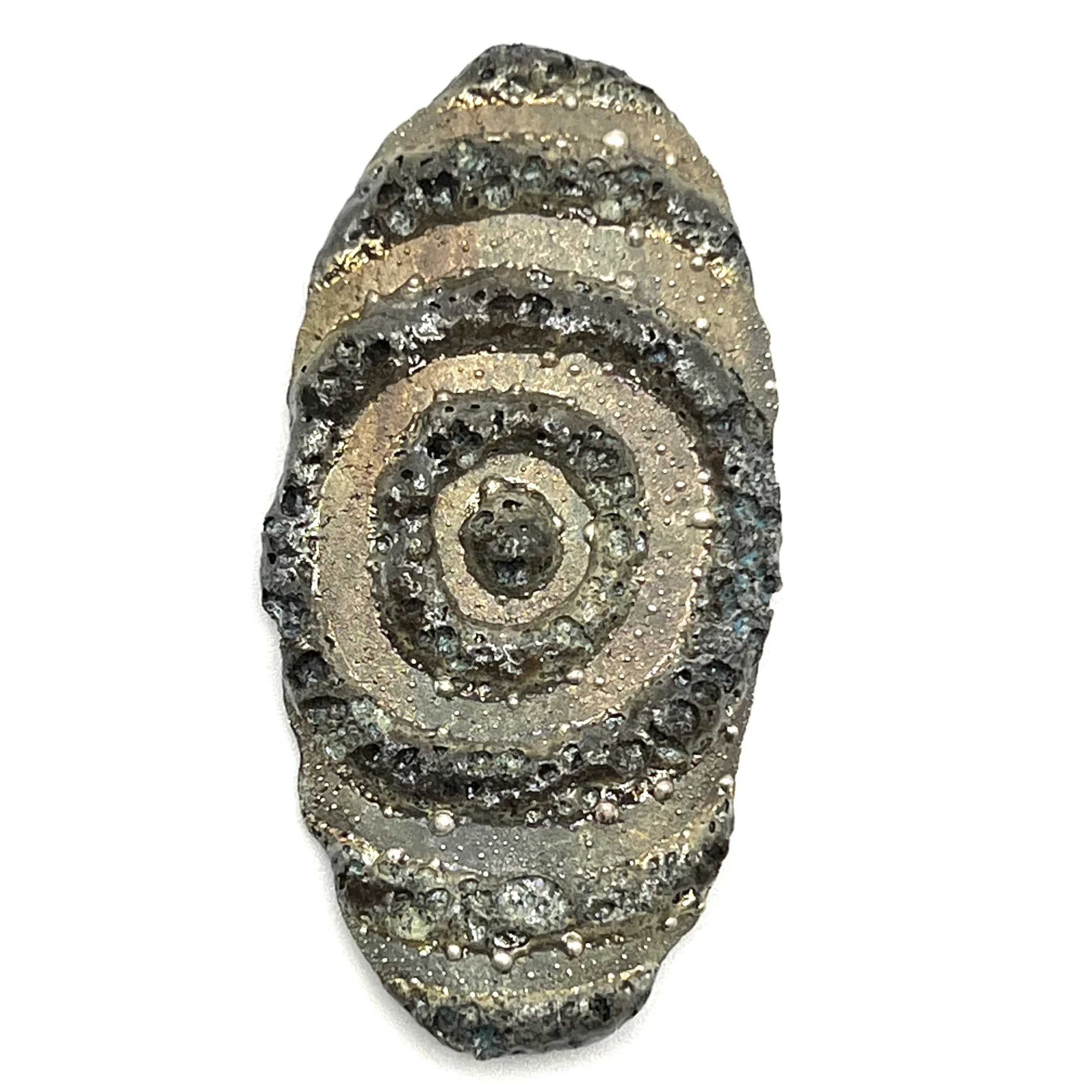 Bullseye Organic Raku Cabochon Jewelry Supply Handmade by MAKUstudio