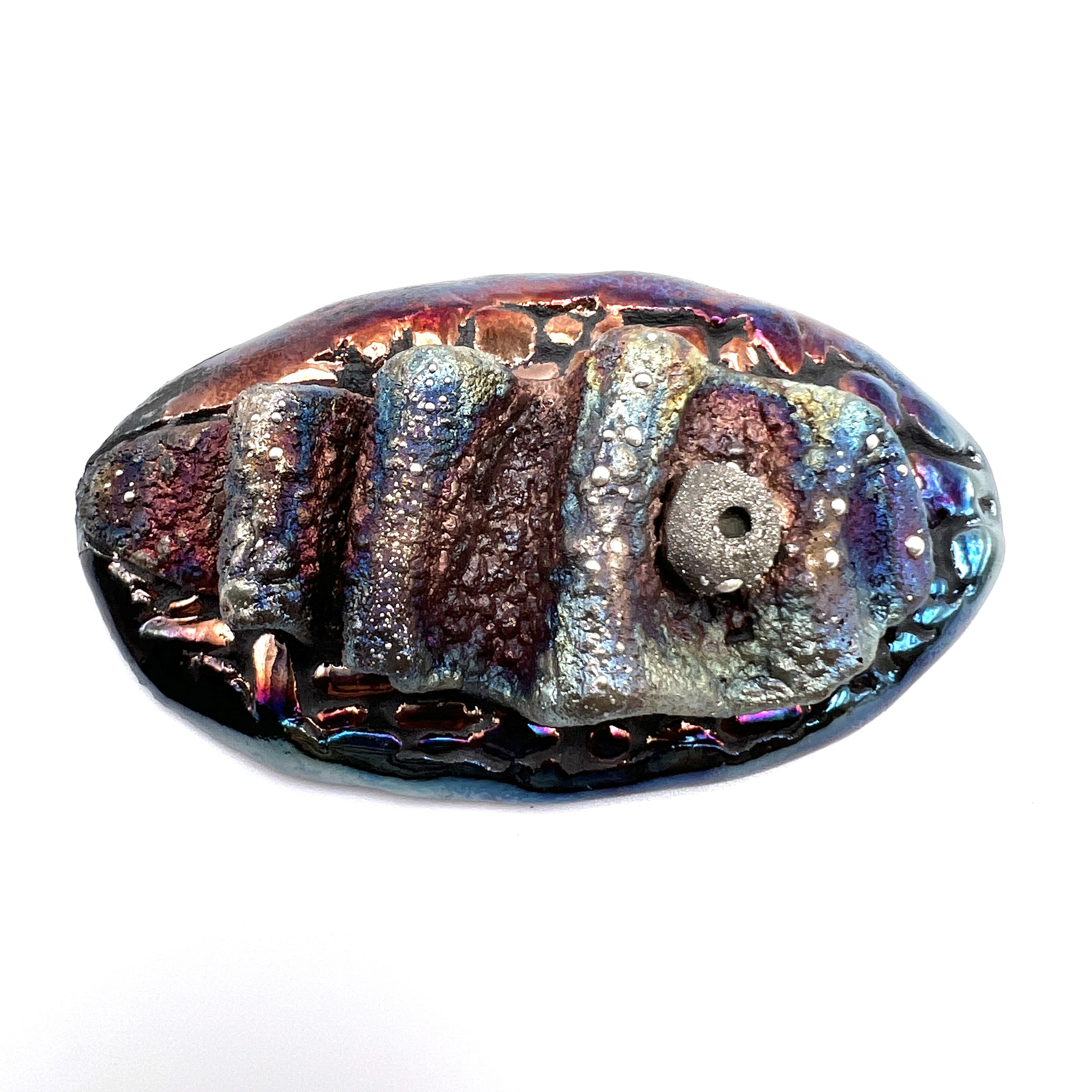 The Fabric Raku Cabochon Jewelry Supply Handmade by MAKUstudio