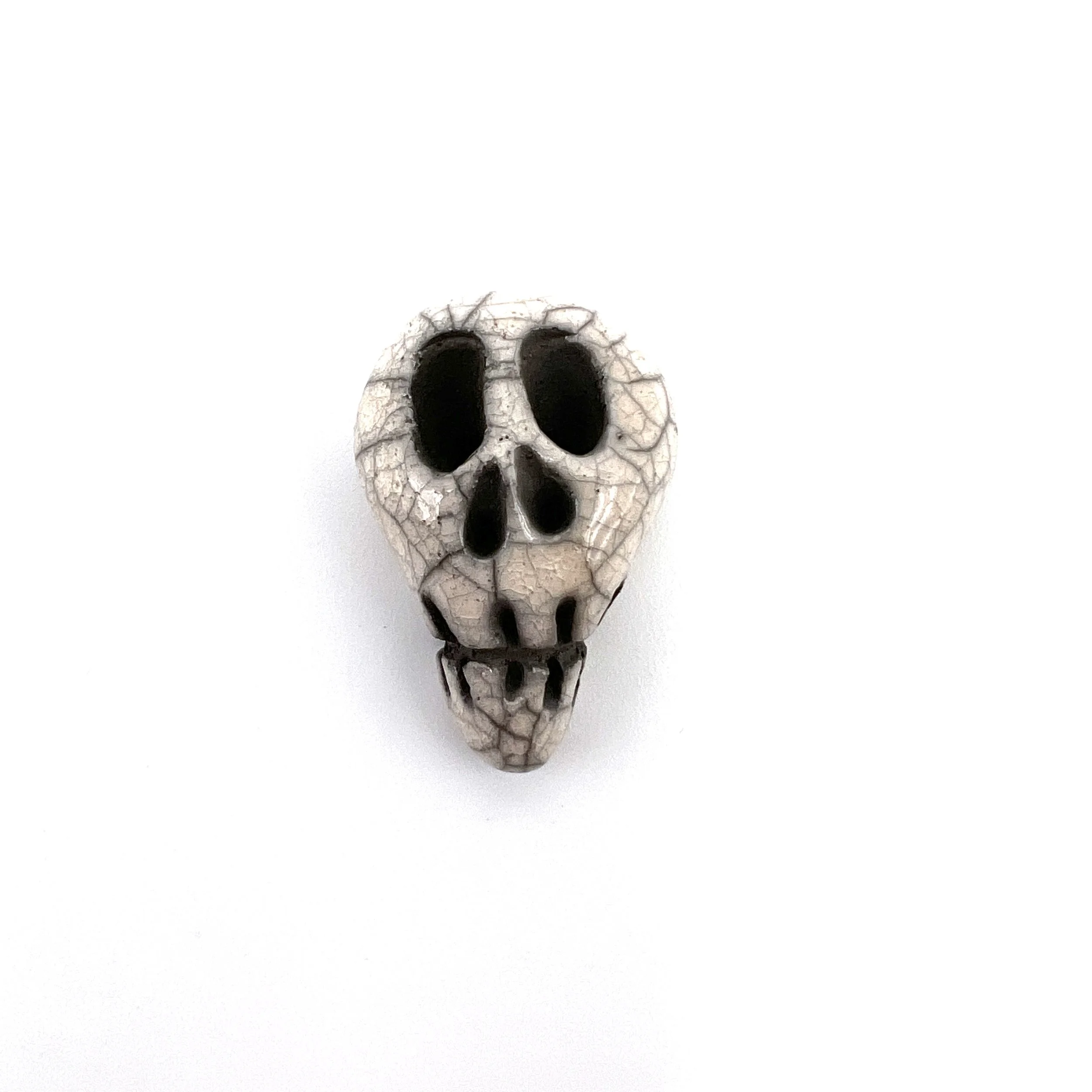 Raku Skull Cabochon Ceramic Jewelry Supplies Handmade by MAKUstudio