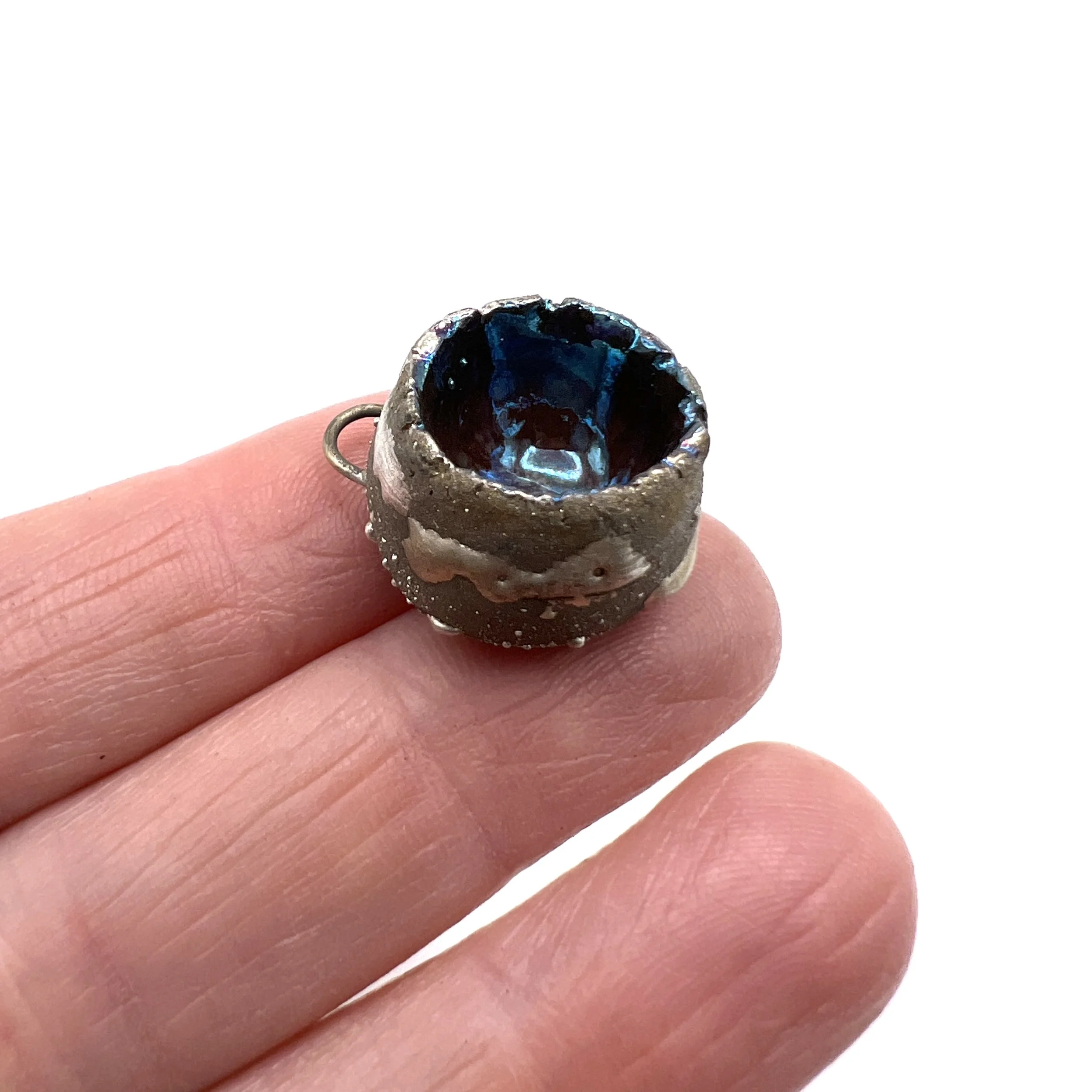 Raku Pod Pendant or Earring Charm Component Ceramic Jewelry Supply Handmade by MAKUstudio