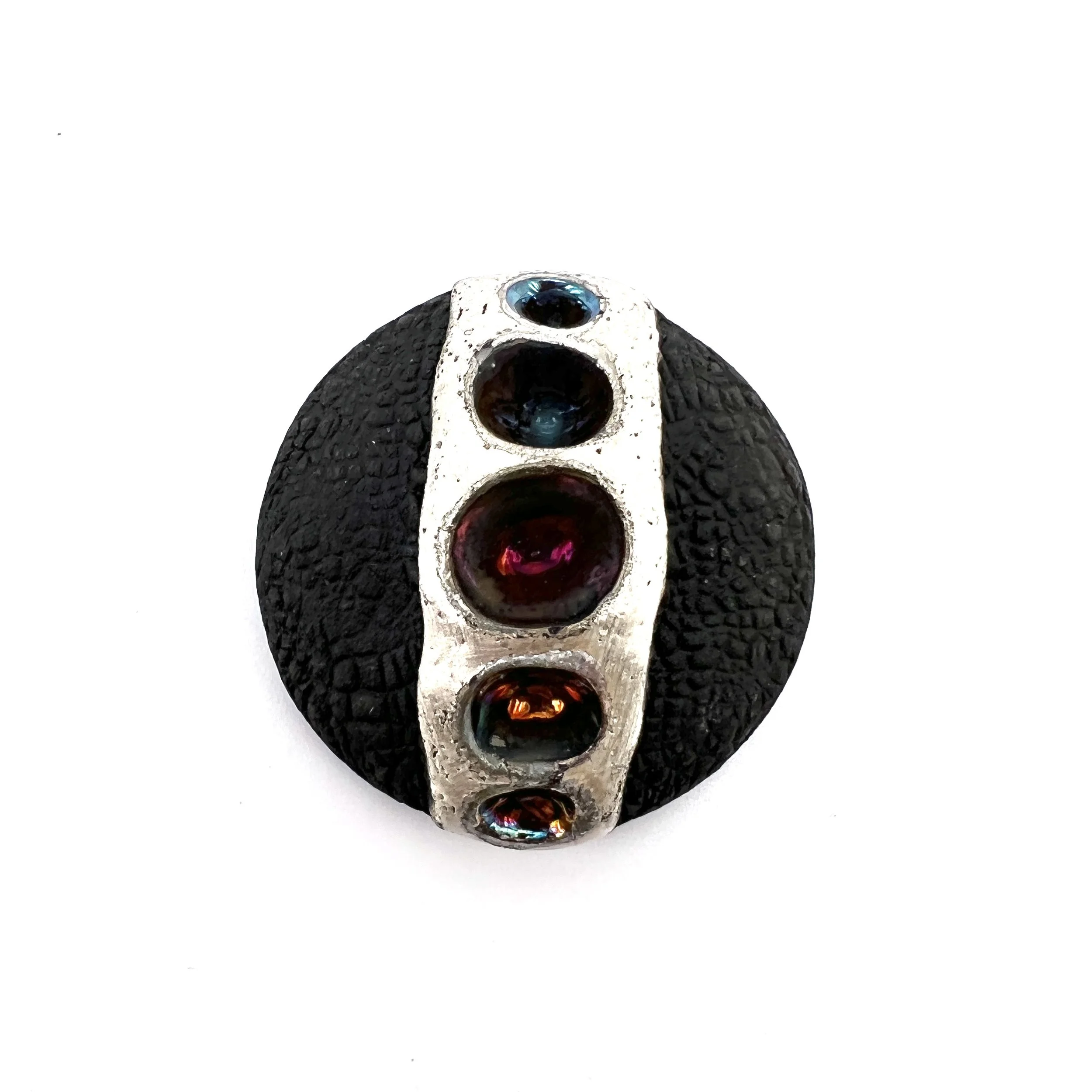 Row of Pods Raku Cabochon Jewelry Supply Handmade by MAKUstudio