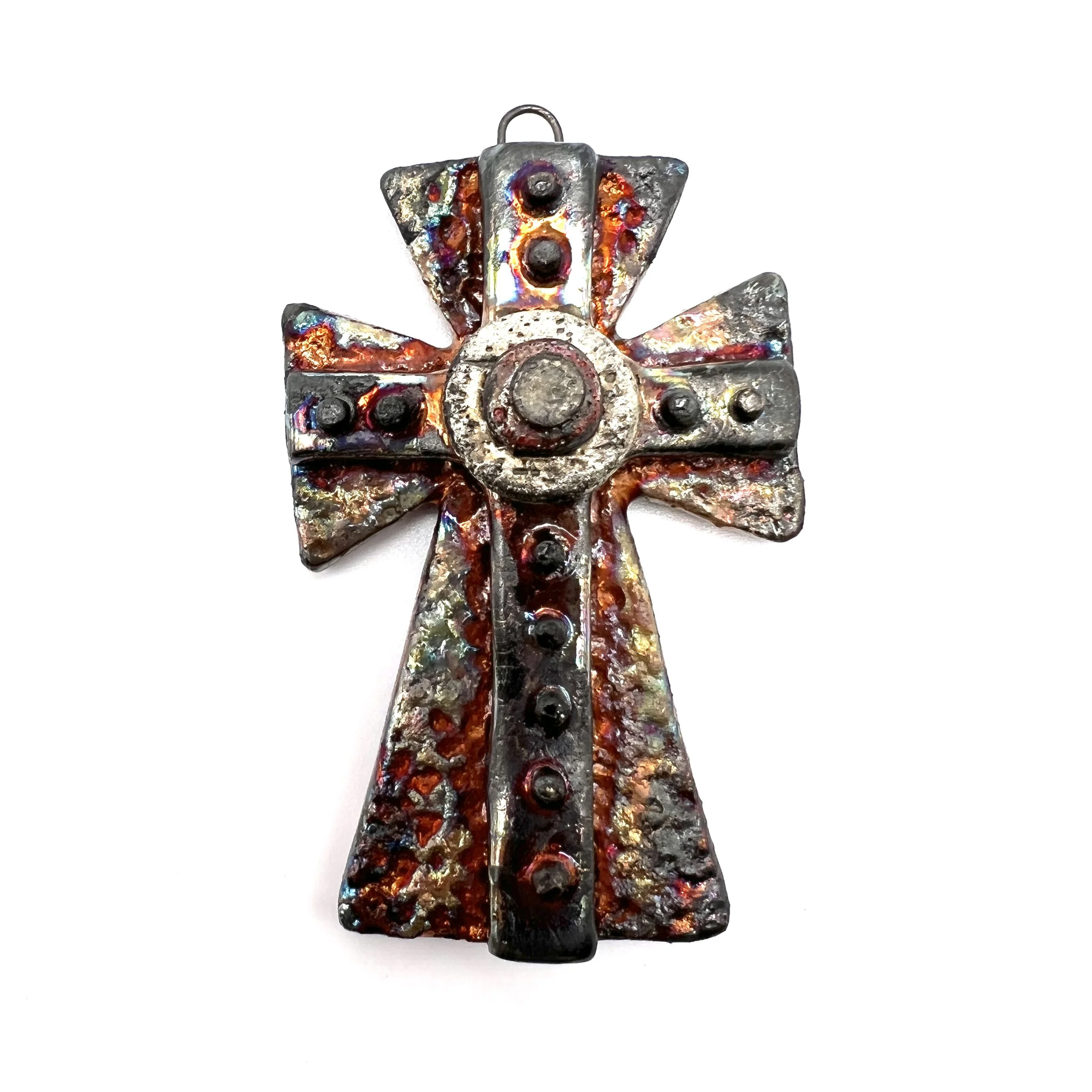 Raku Cross Ceramic Pendant Raku Jewelry Supply Handmade by  MAKUstudio