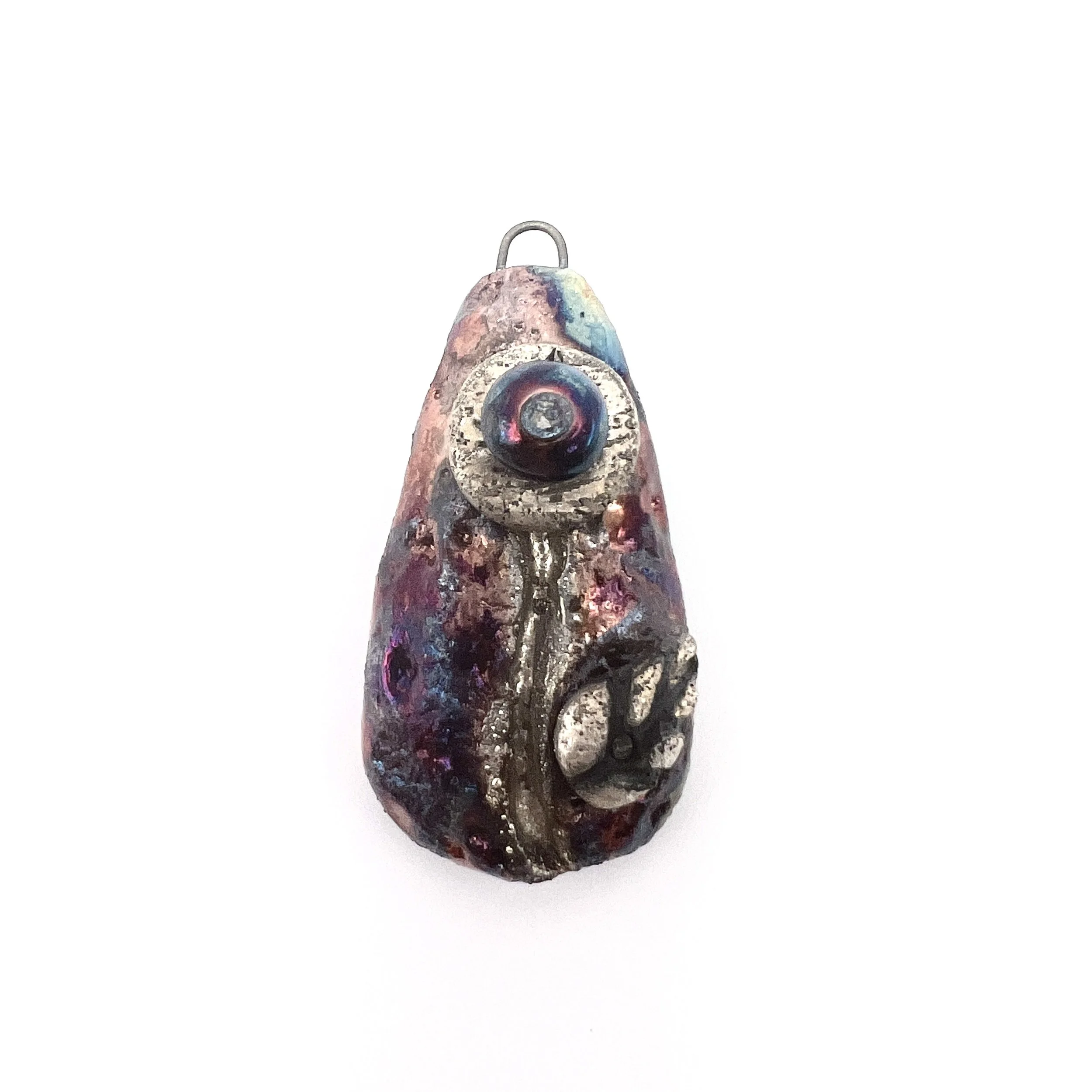 Flower Raku Ceramic Pendant Raku Jewelry Supply Handmade by  MAKUstudio