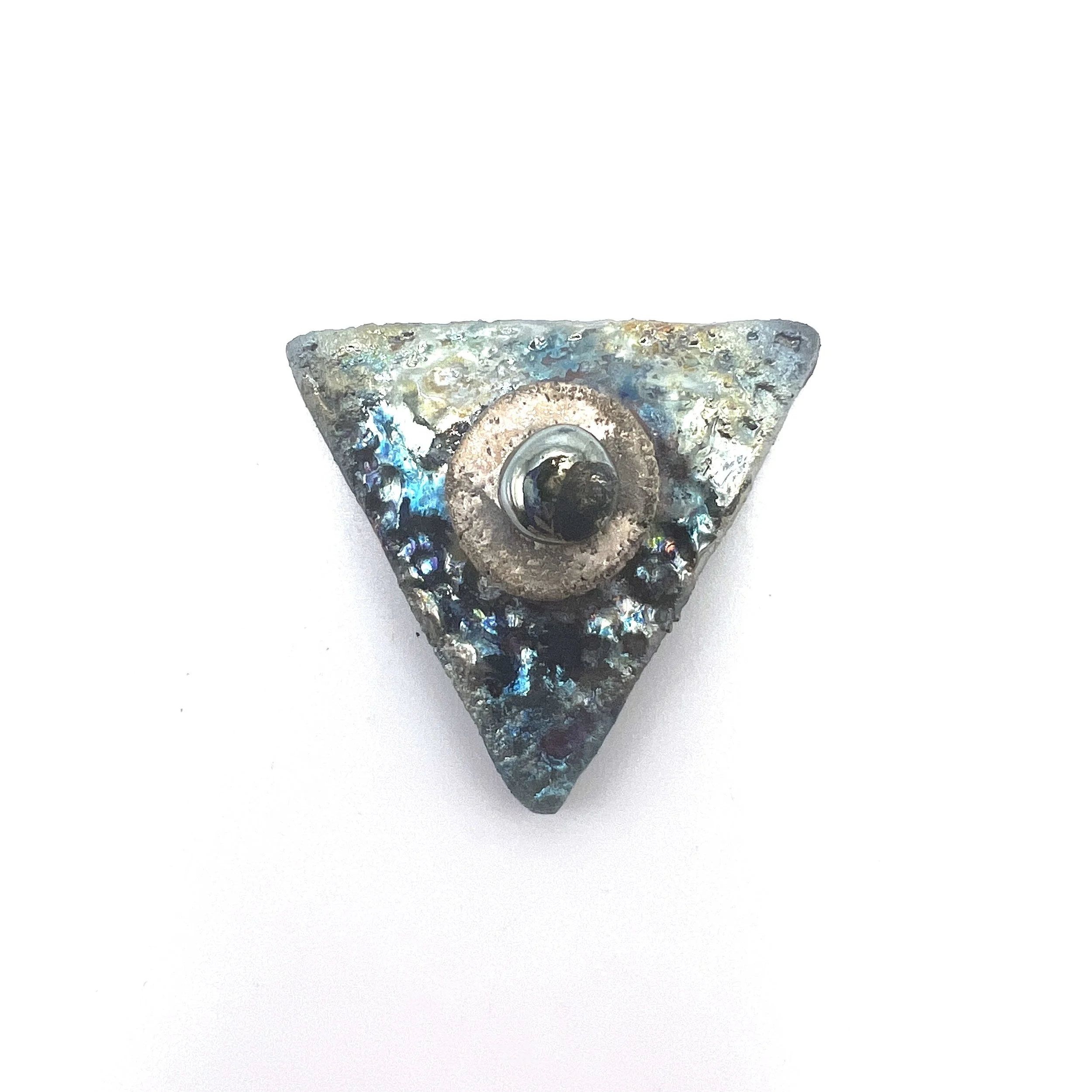 Small Triangle Raku Cabochon Ceramic Jewelry Supply Handmade by MAKUstudio