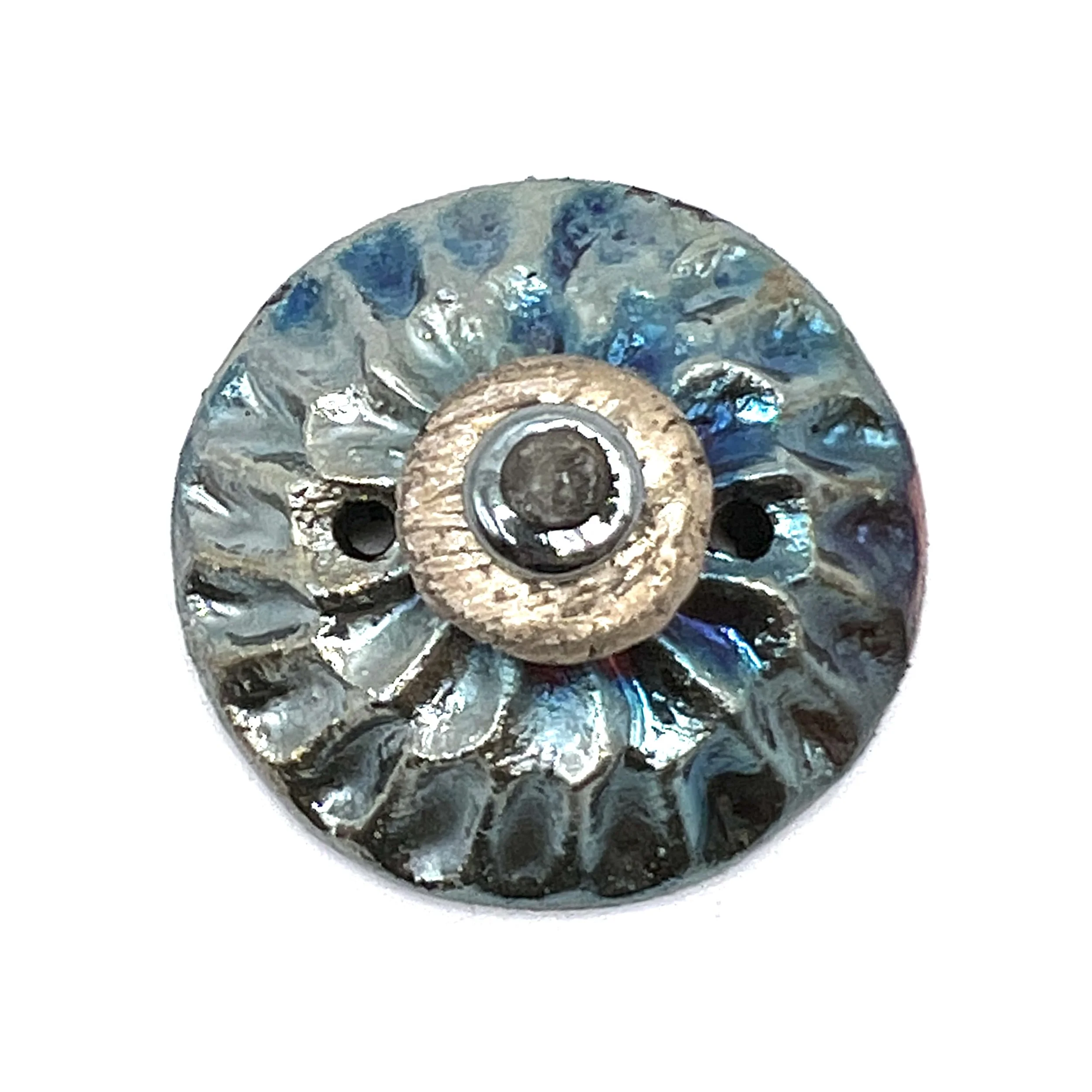 Raku Button or Cabochon Jewelry Supply Handmade by MAKUstudio