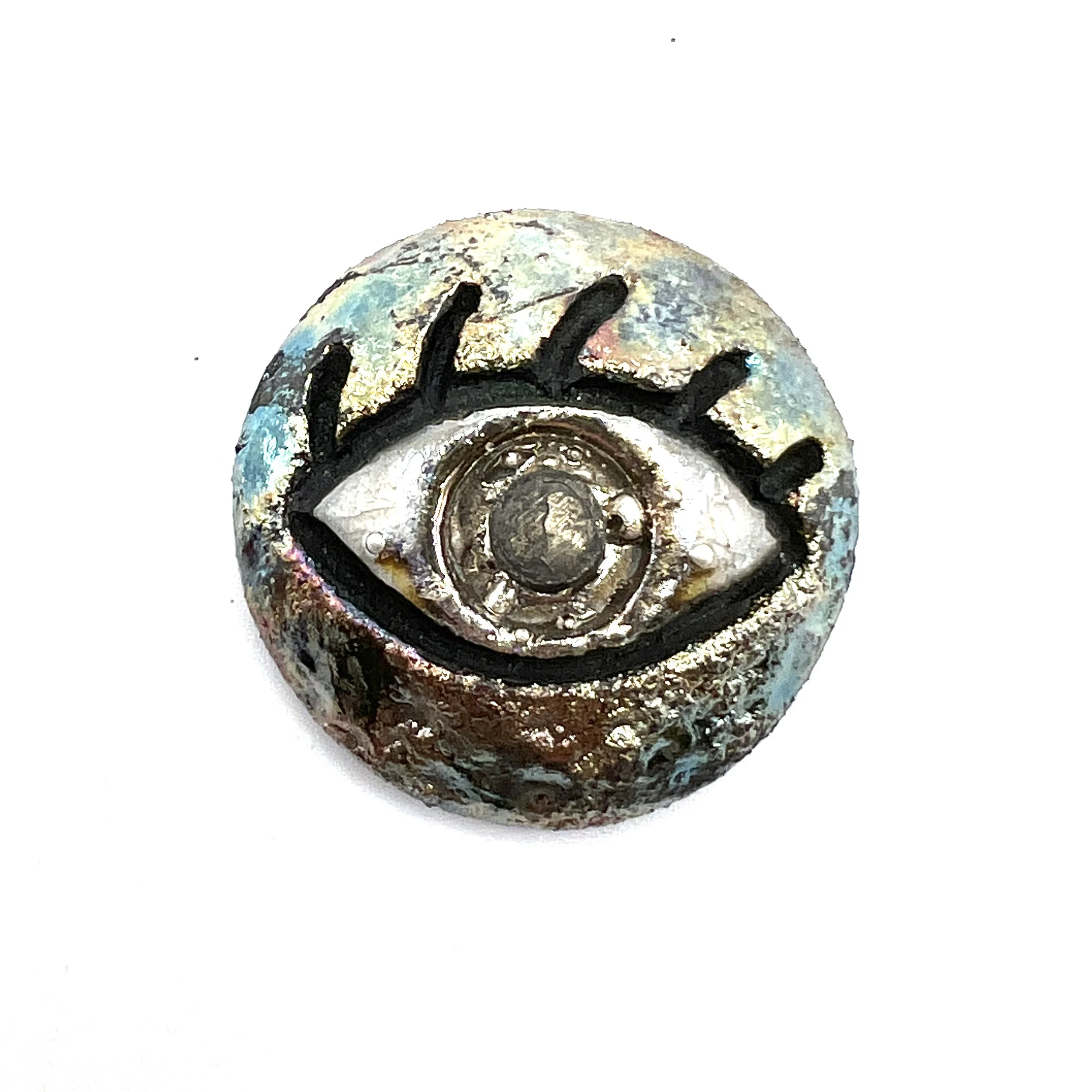 Eye Raku Ceramic Cabochon Raku Jewelry Supply Handmade by MAKUstudio