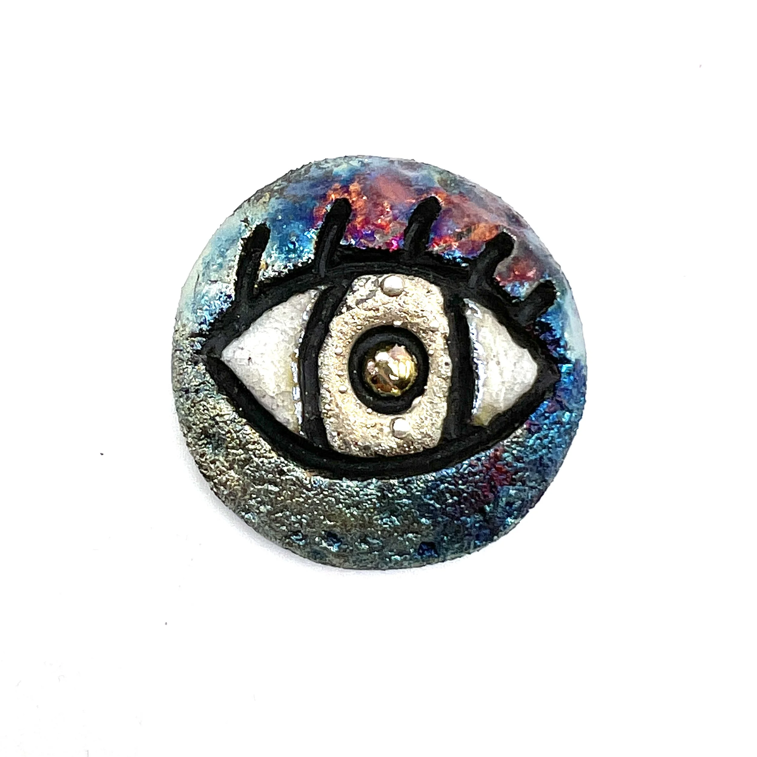Eye Raku Ceramic Cabochon Raku Jewelry Supply Handmade by MAKUstudio