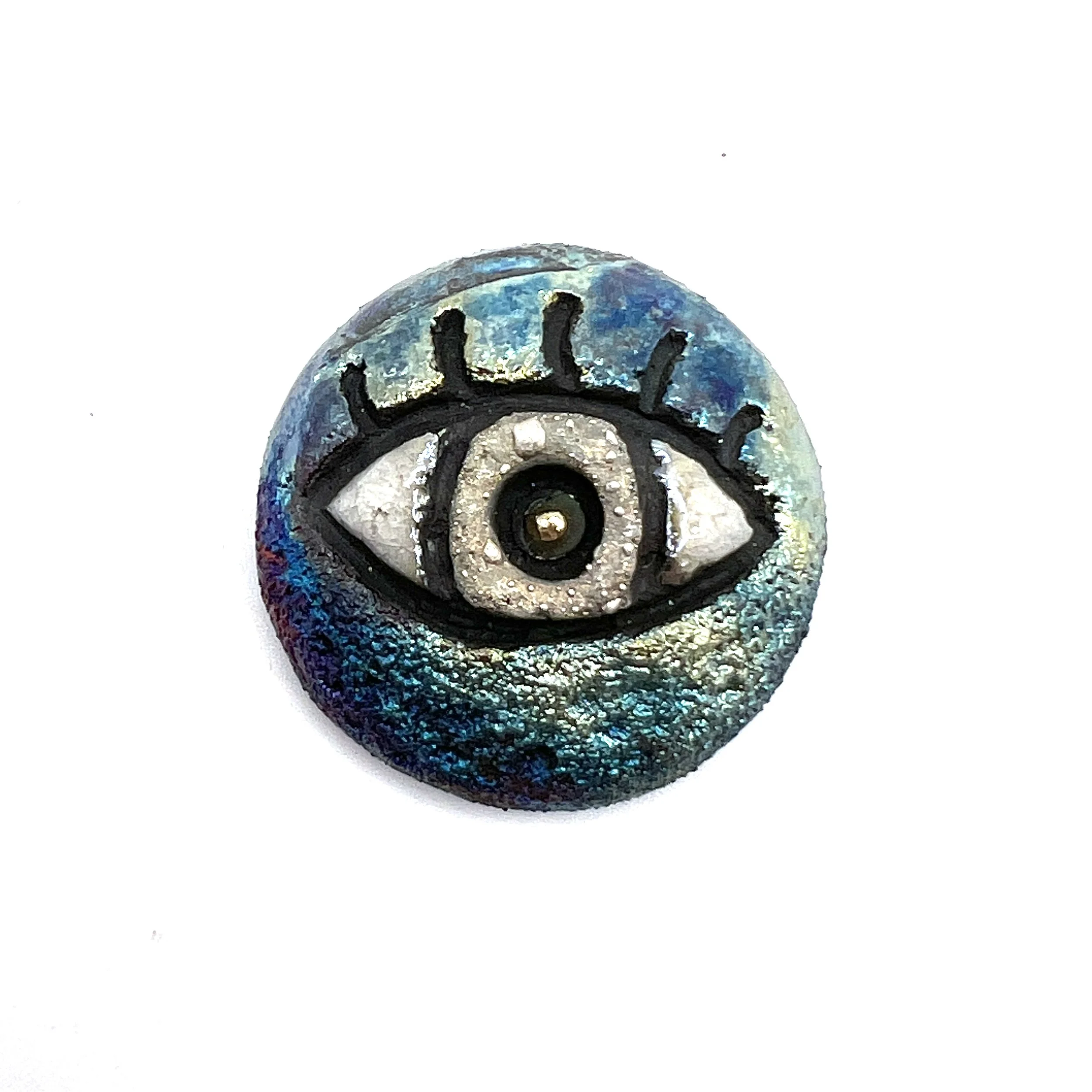 Eye Raku Ceramic Cabochon Raku Jewelry Supply Handmade by MAKUstudio