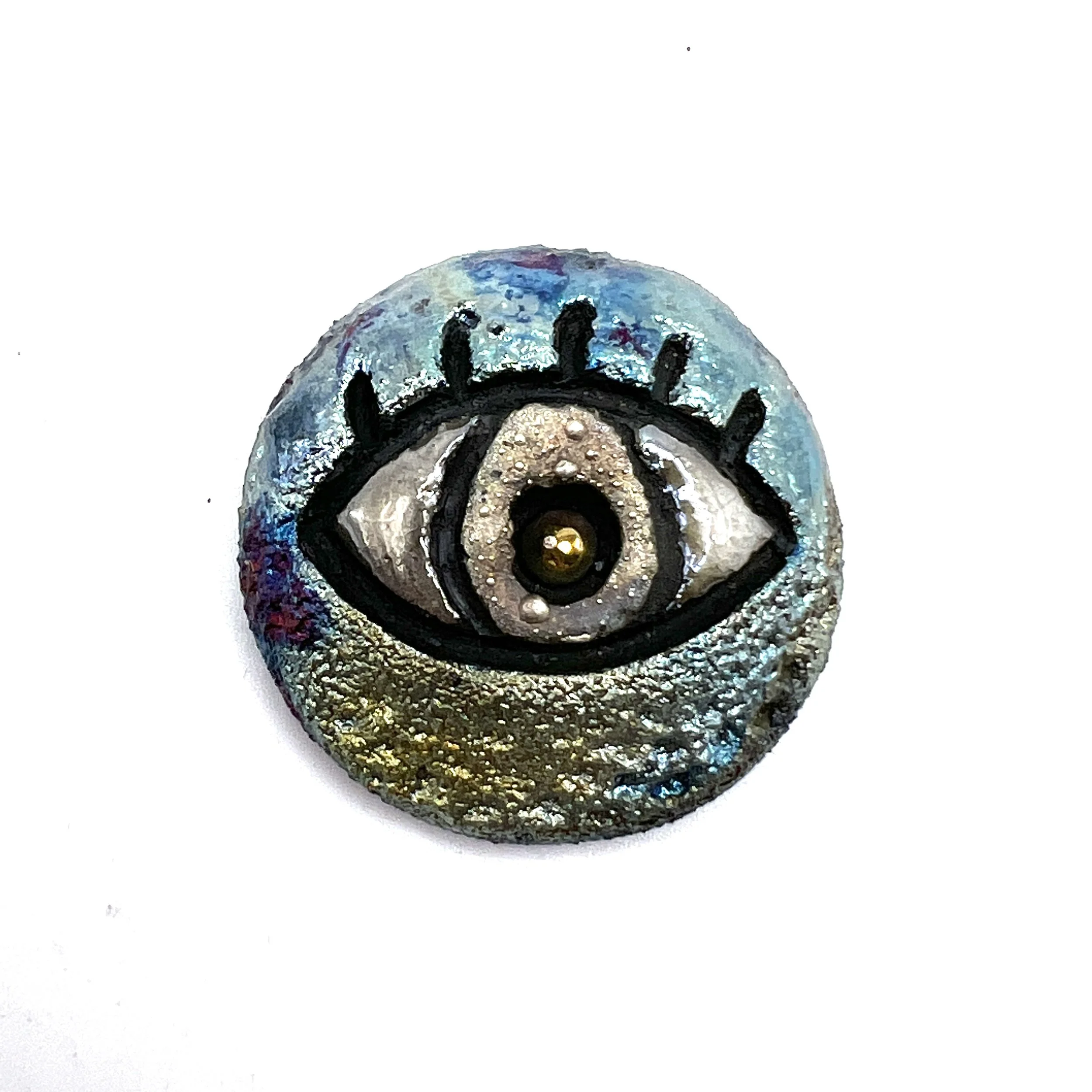 Eye Raku Ceramic Cabochon Raku Jewelry Supply Handmade by MAKUstudio