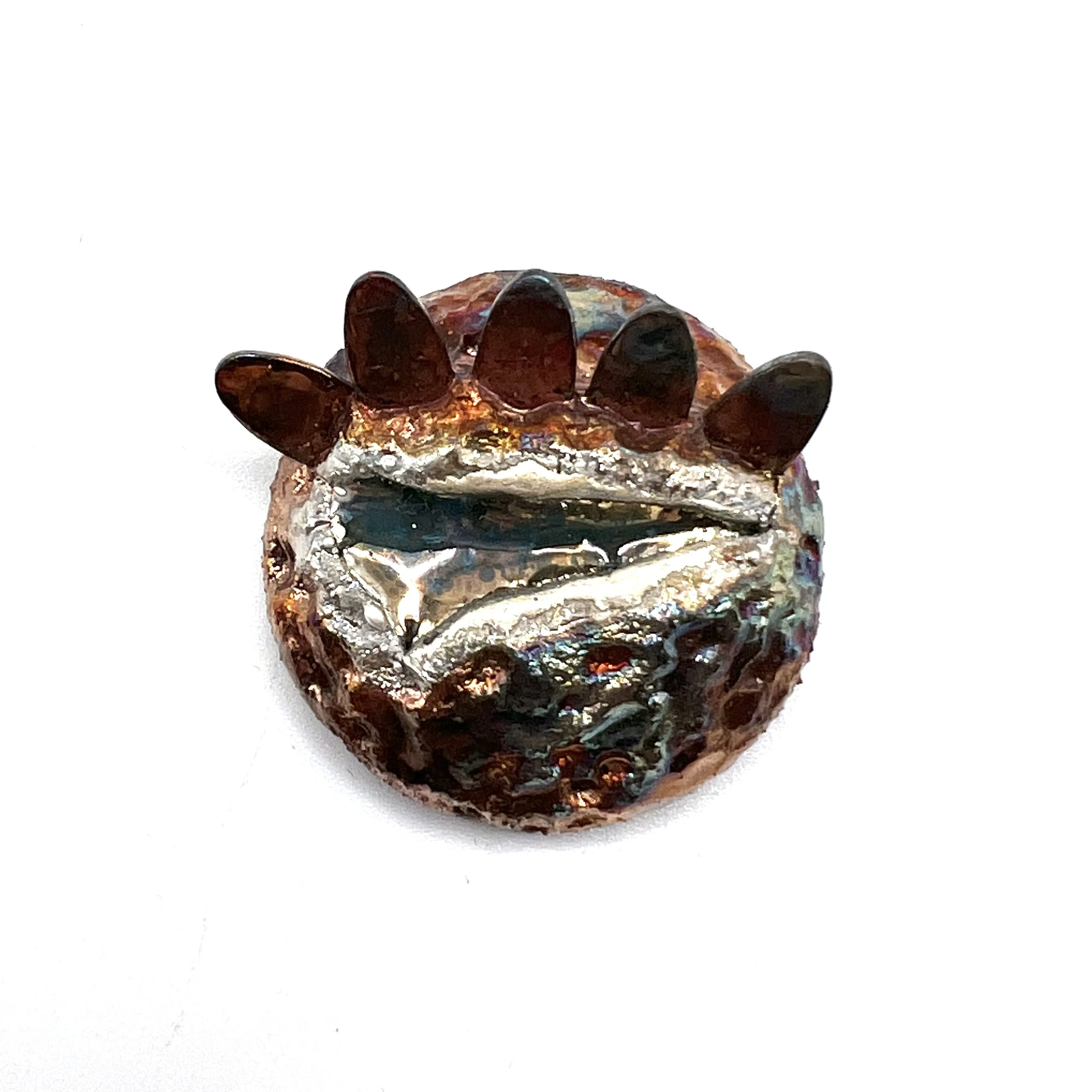 Raku Dragon Eye Cabochon Jewelry Supply Handmade by MAKUstudio