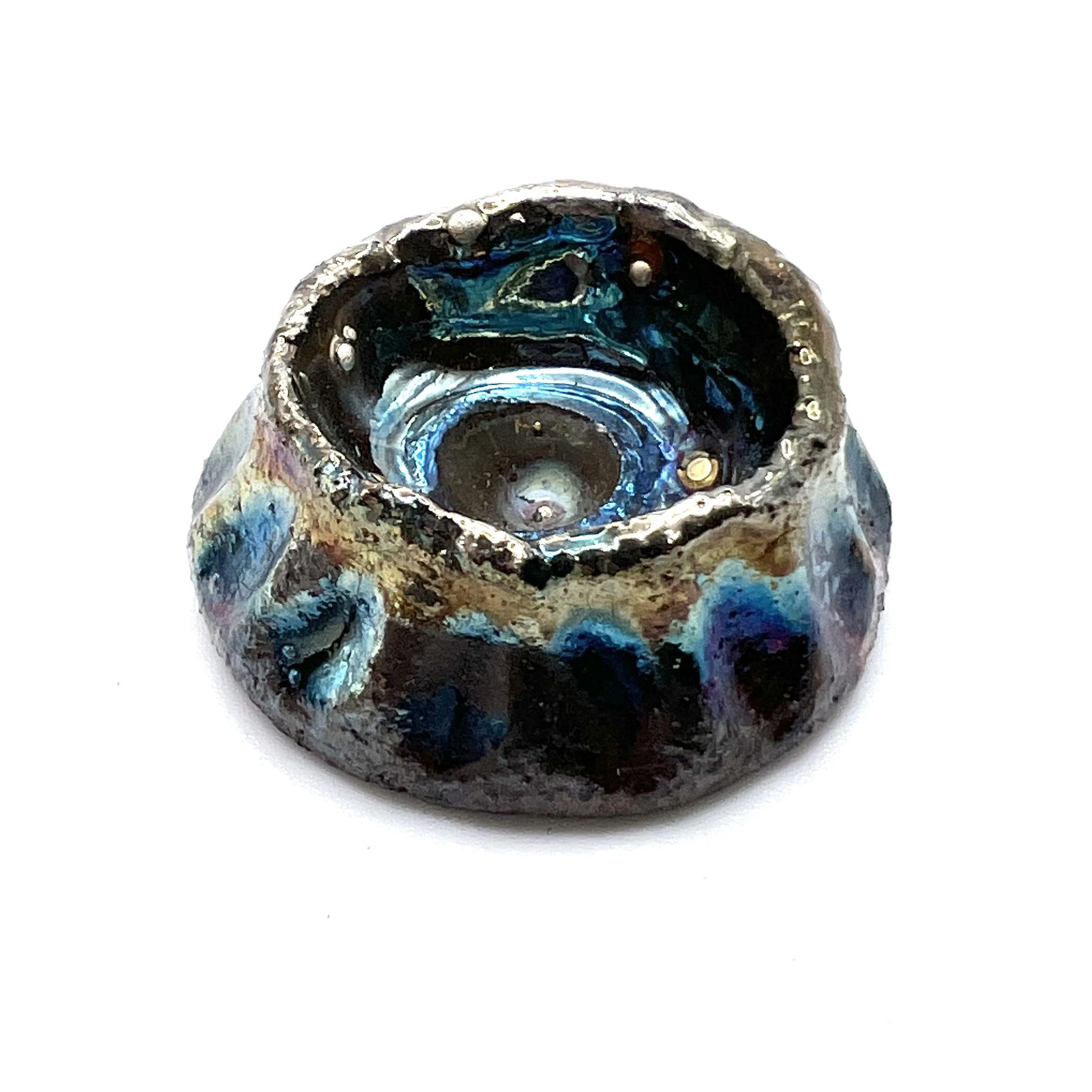 Raku Large Pod Volcano Cabochon Jewelry Supply Handmade by MAKUstudio