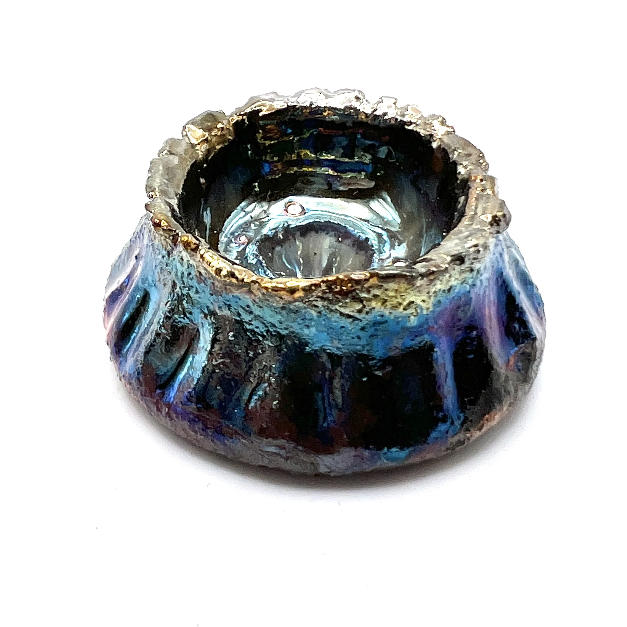 Raku Large Pod Volcano Cabochon Jewelry Supply Handmade by MAKUstudio