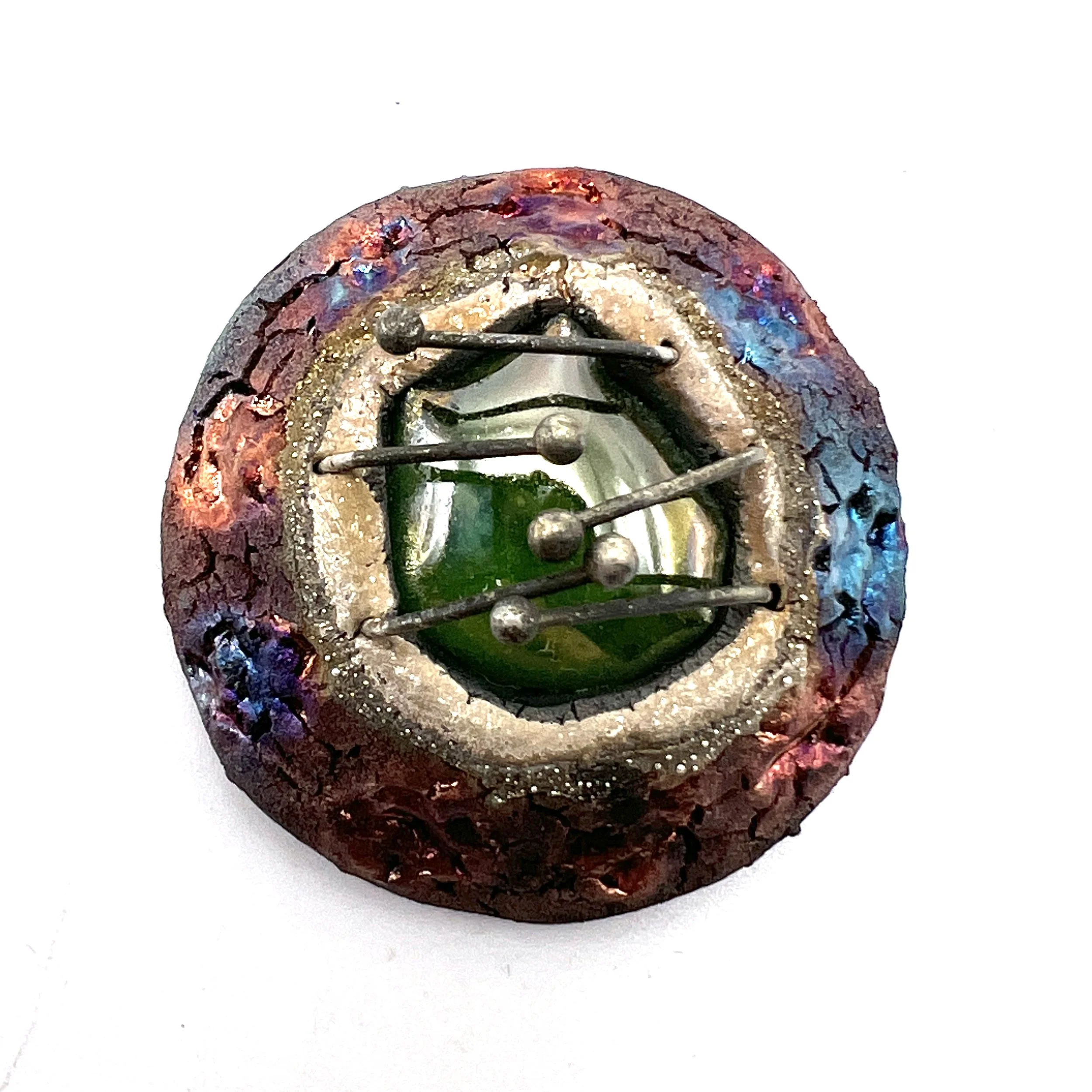 Raku Cabochon Wired Jewelry Supply Handmade by MAKUstudio